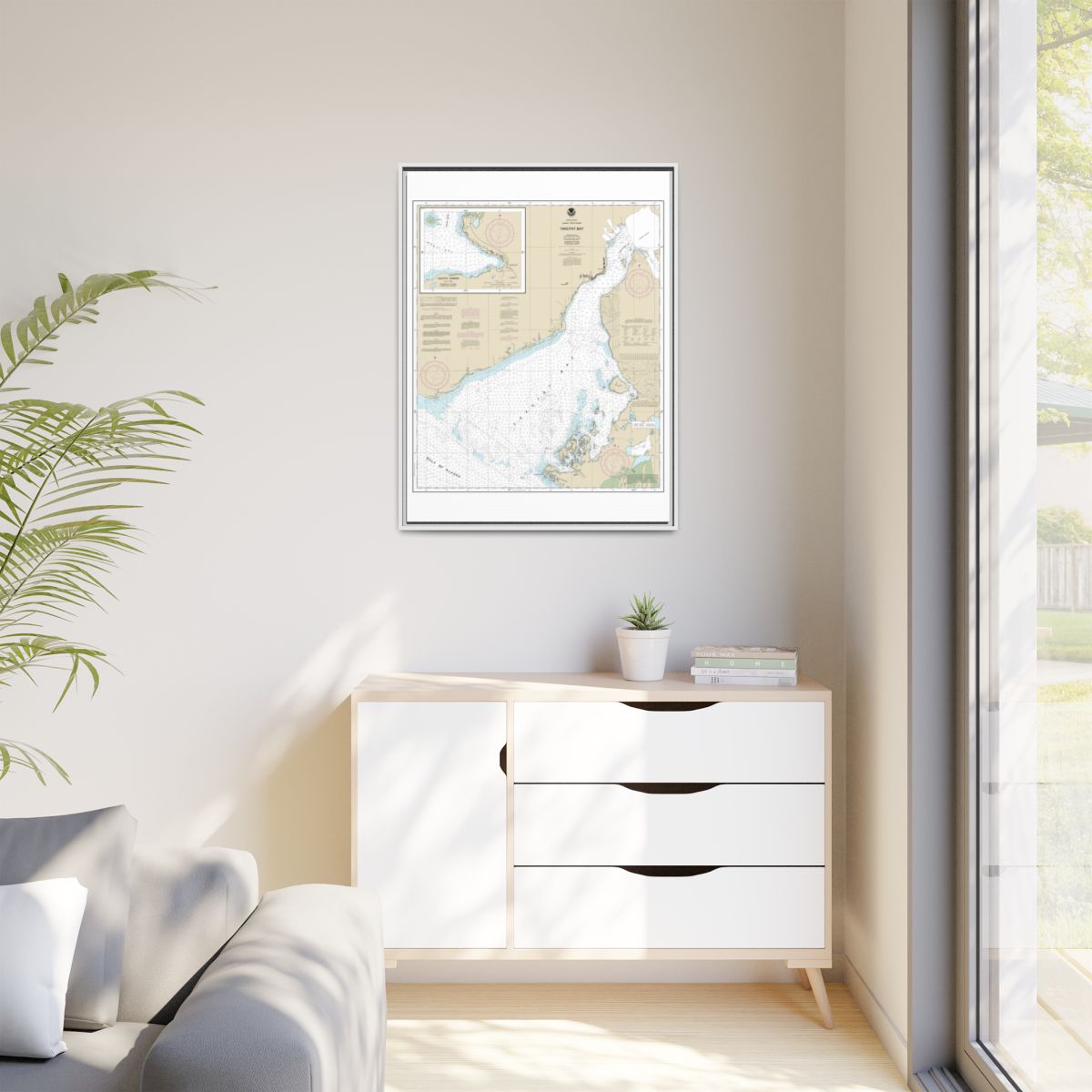 Chart 16761 Yakutat Bay;Yakutat Harbor - NOAA Nautical Chart Floating Frame Canvas | 24" x 32" | 30" x 40" - White context-1