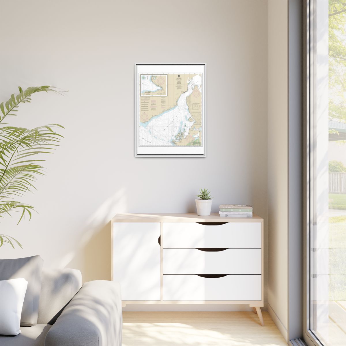 Chart 16761 Yakutat Bay;Yakutat Harbor - NOAA Nautical Chart Floating Frame Canvas | 24" x 32" | 30" x 40" - White context-1