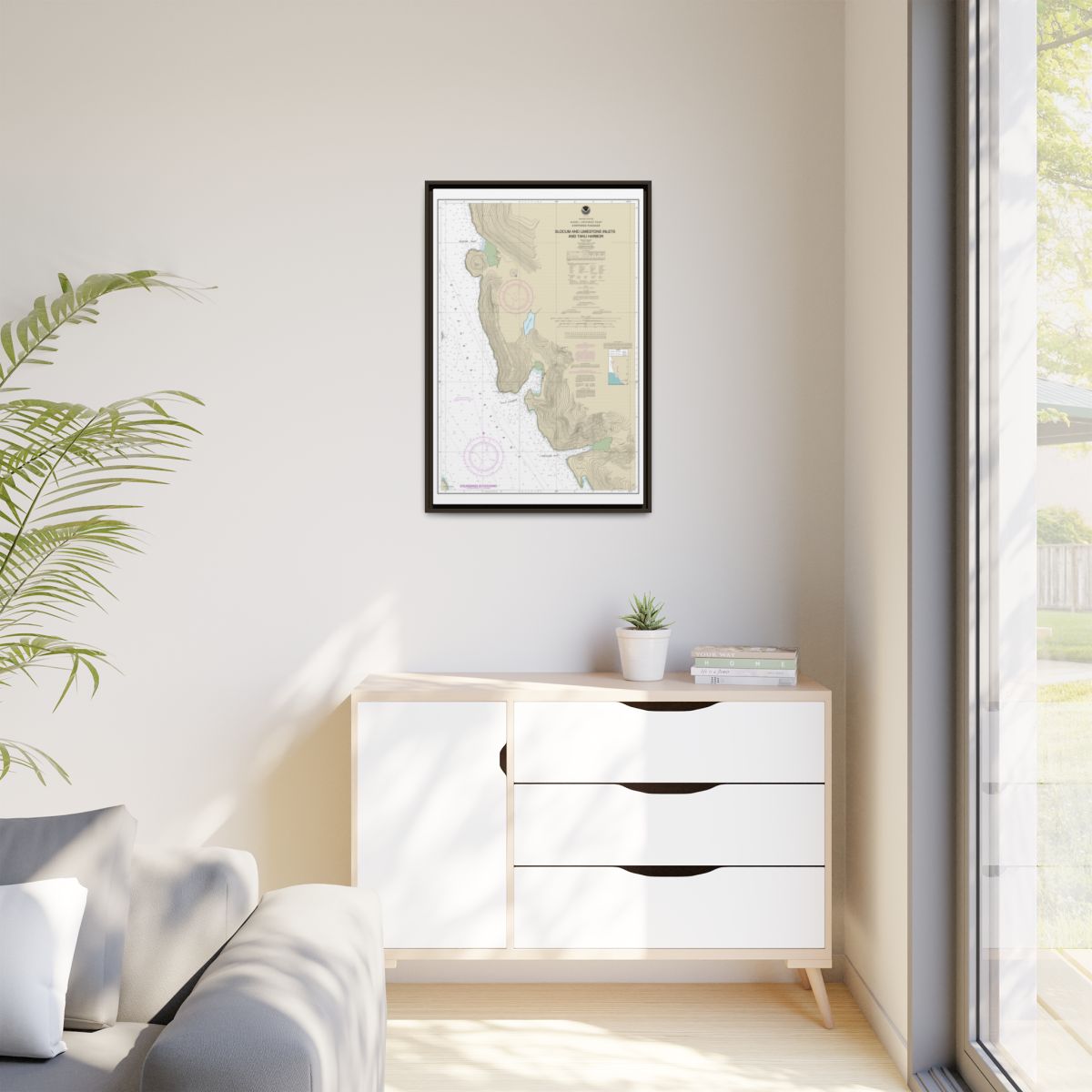 Chart 17314 Slocum and Limestone Inlets and Taku Harbor - NOAA Nautical Chart Floating Frame Canvas | 20" x 30" | 24" x 36" | 32" x 48" - Espresso context-1