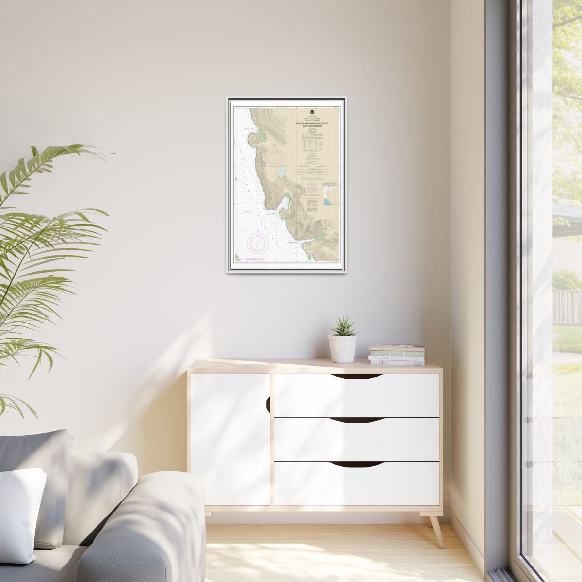 Chart 17314 Slocum and Limestone Inlets and Taku Harbor - NOAA Nautical Chart Floating Frame Canvas | 20" x 30" | 24" x 36" | 32" x 48" - White context-1