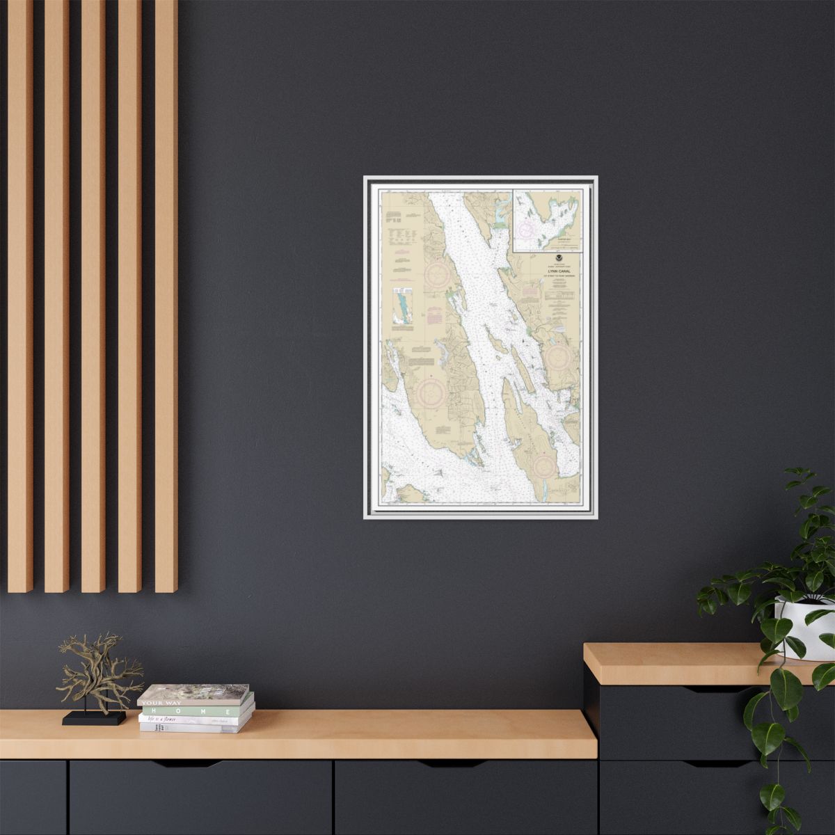 Chart 17316 Lynn Canal-Icy Str. to Point Sherman;Funter Bay;Chatham Strait - NOAA Nautical Chart Floating Frame Canvas | 20" x 30" | 24" x 36" | 32" x 48" - White context-2