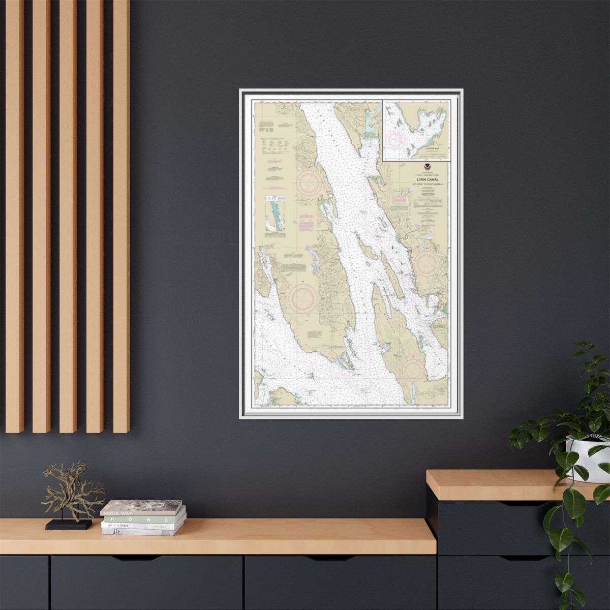 Chart 17316 Lynn Canal-Icy Str. to Point Sherman;Funter Bay;Chatham Strait - NOAA Nautical Chart Floating Frame Canvas | 20" x 30" | 24" x 36" | 32" x 48" - White context-2