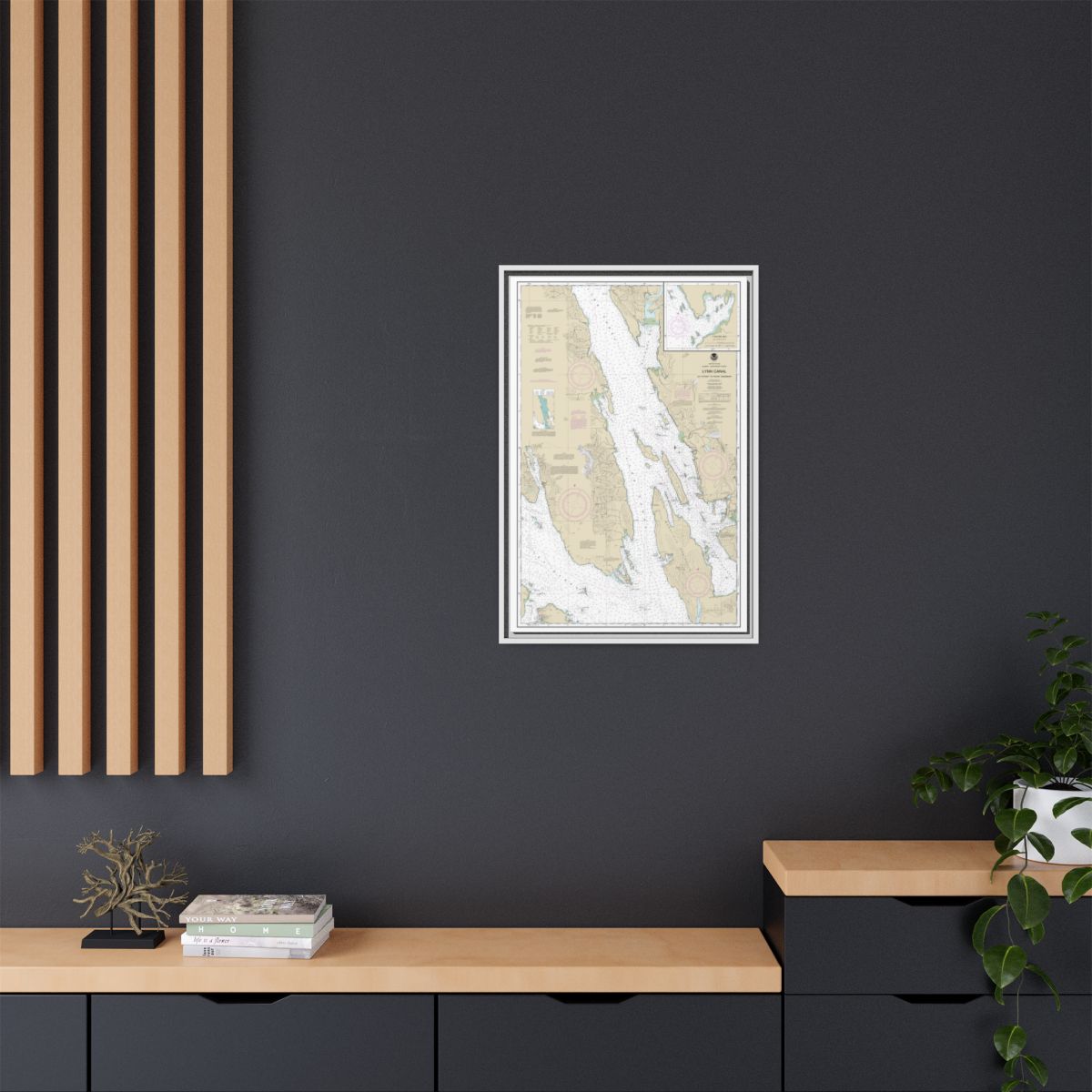 Chart 17316 Lynn Canal-Icy Str. to Point Sherman;Funter Bay;Chatham Strait - NOAA Nautical Chart Floating Frame Canvas | 20" x 30" | 24" x 36" | 32" x 48" - White context-2