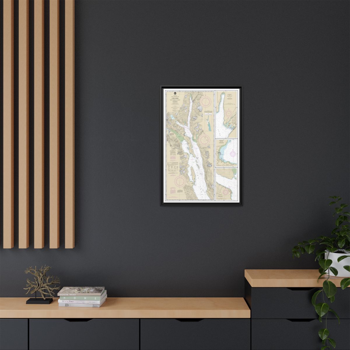 Chart 17317 Lynn Canal-Point Sherman to Skagway;Lutak Inlet;Skagway and Nahku Bay;Portage Cove, Chilkoot Inlet - NOAA Nautical Chart Floating Frame Canvas | 20" x 30" | 24" x 36" | 32" x 48" - Black context-2