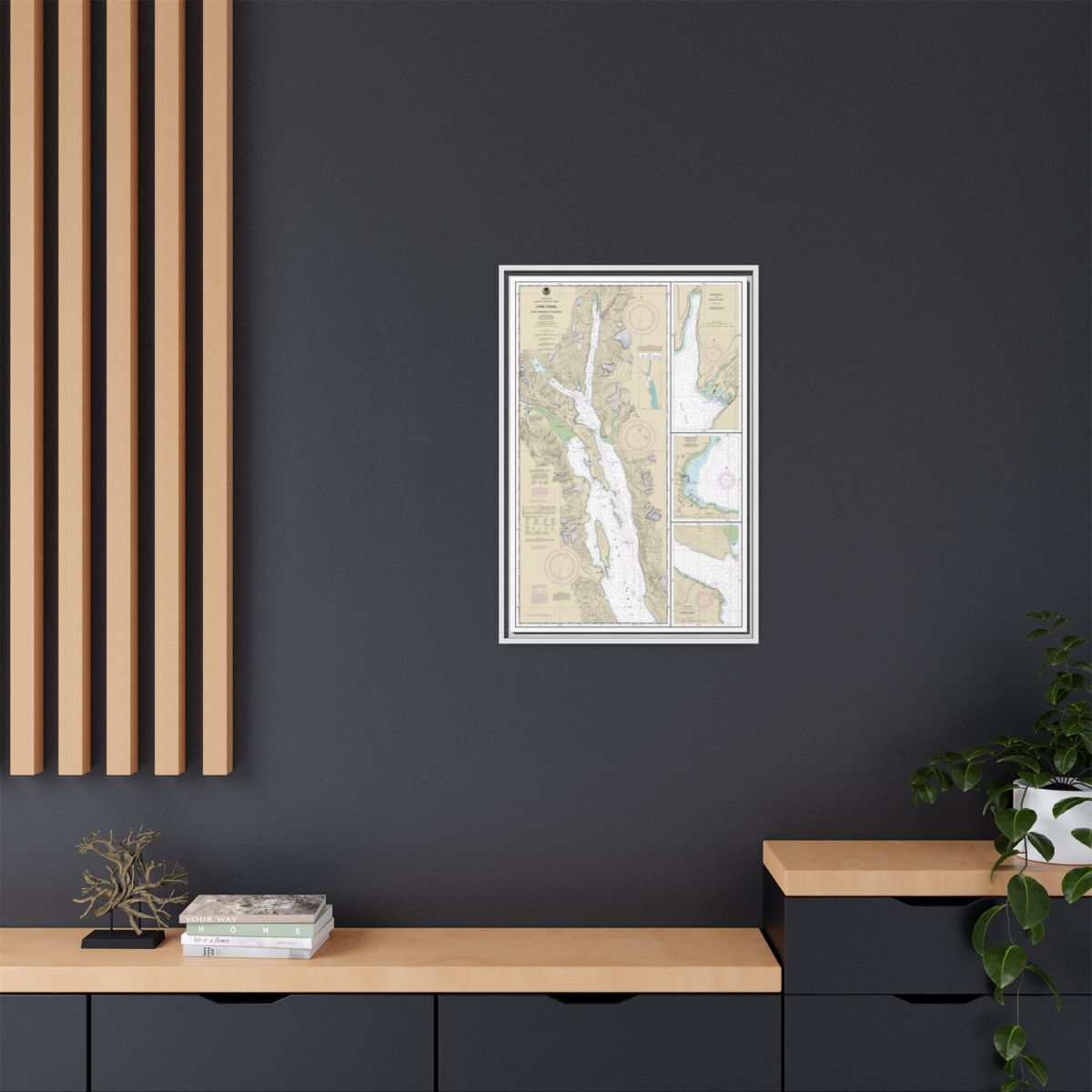 Chart 17317 Lynn Canal-Point Sherman to Skagway;Lutak Inlet;Skagway and Nahku Bay;Portage Cove, Chilkoot Inlet - NOAA Nautical Chart Floating Frame Canvas | 20" x 30" | 24" x 36" | 32" x 48" - White context-2