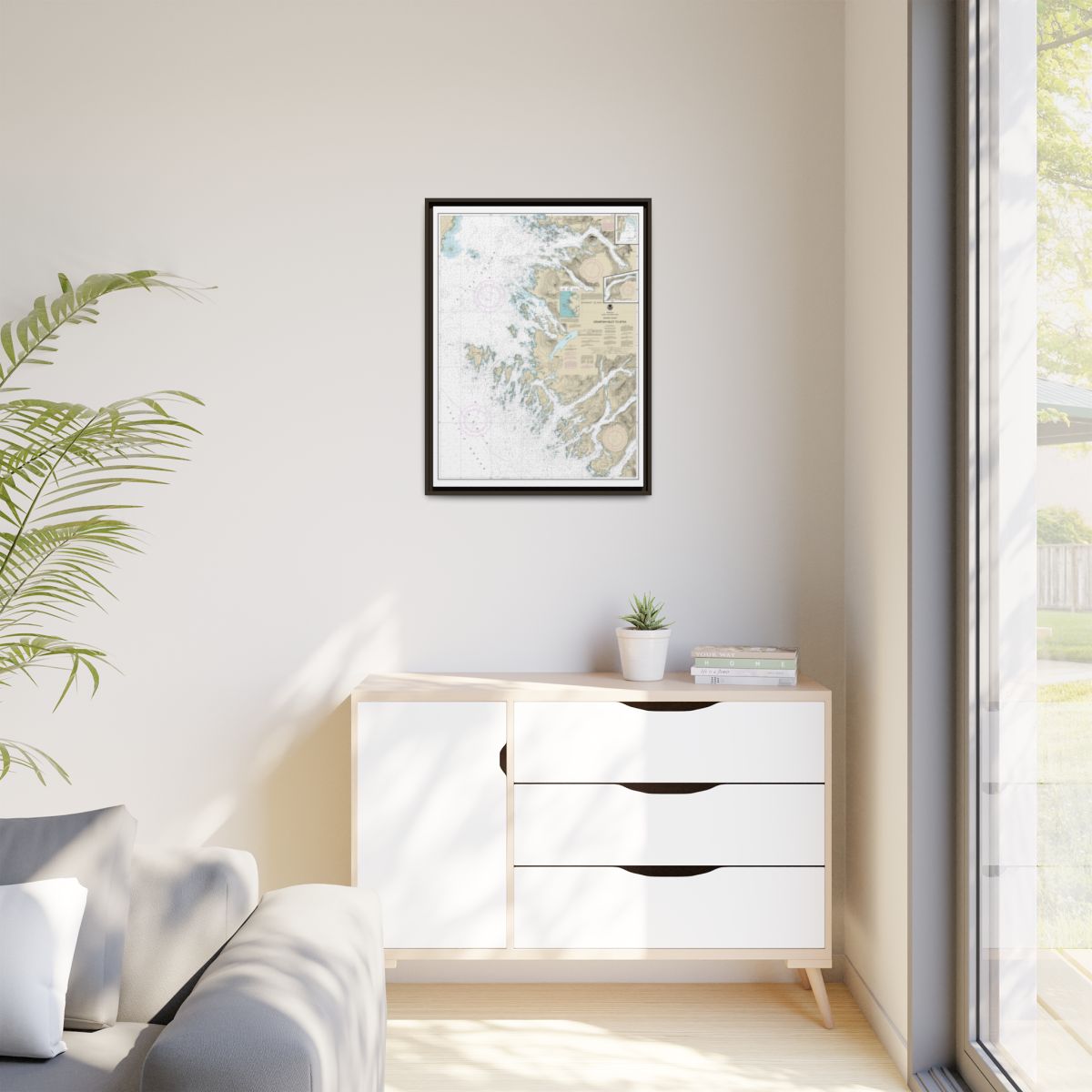 Chart 17326 Crawfish Inlet to Sitka, Baranof I.;Sawmill Cove - NOAA Nautical Chart Floating Frame Canvas | 24" x 32" | 30" x 40" - Espresso context-1
