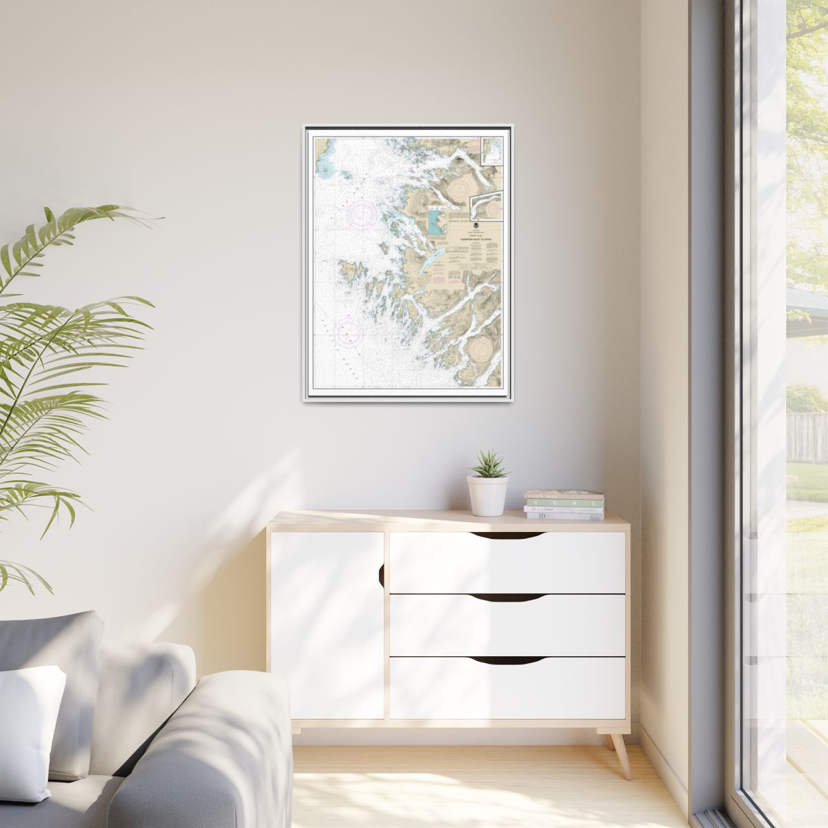 Chart 17326 Crawfish Inlet to Sitka, Baranof I.;Sawmill Cove - NOAA Nautical Chart Floating Frame Canvas | 24" x 32" | 30" x 40" - White context-1