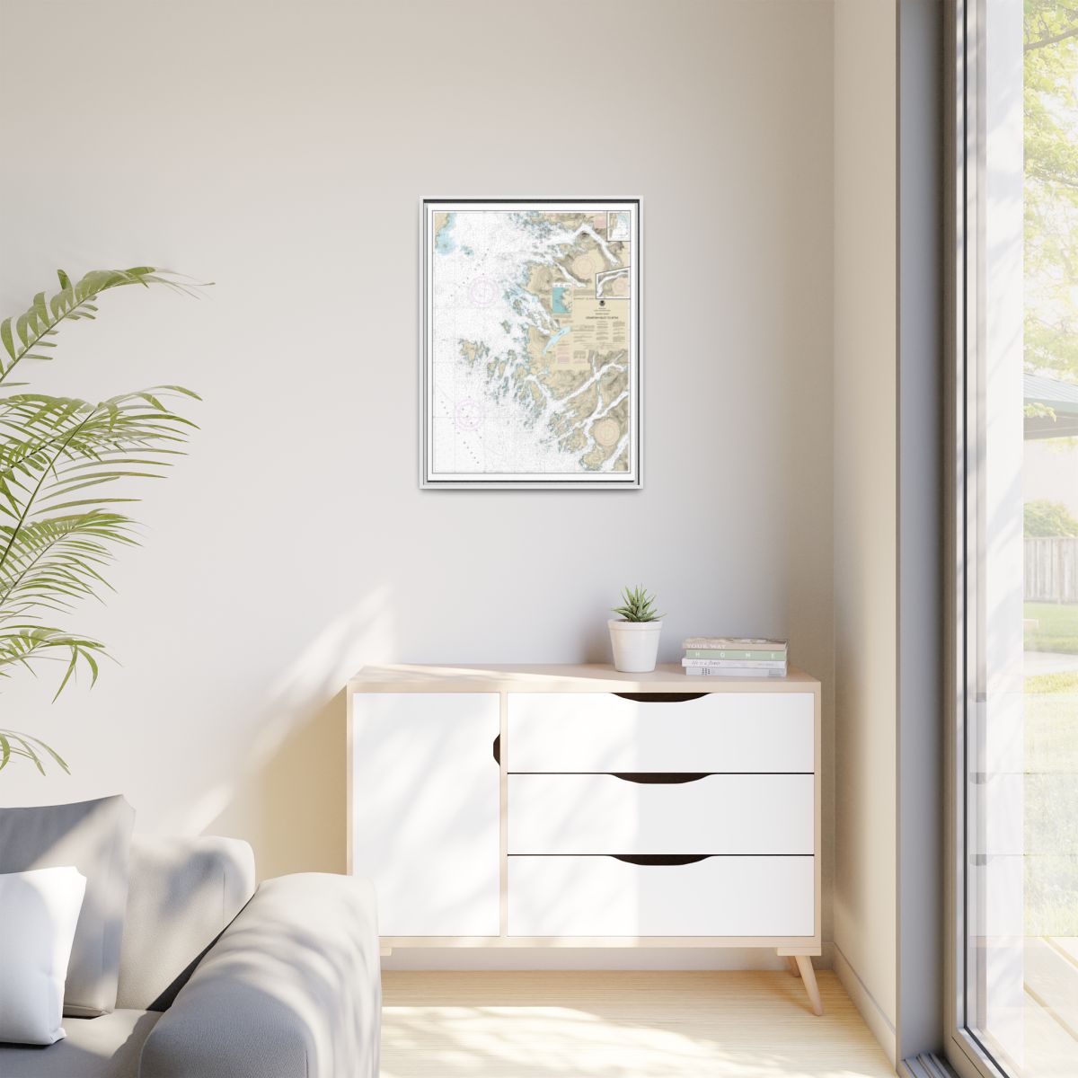 Chart 17326 Crawfish Inlet to Sitka, Baranof I.;Sawmill Cove - NOAA Nautical Chart Floating Frame Canvas | 24" x 32" | 30" x 40" - White context-1