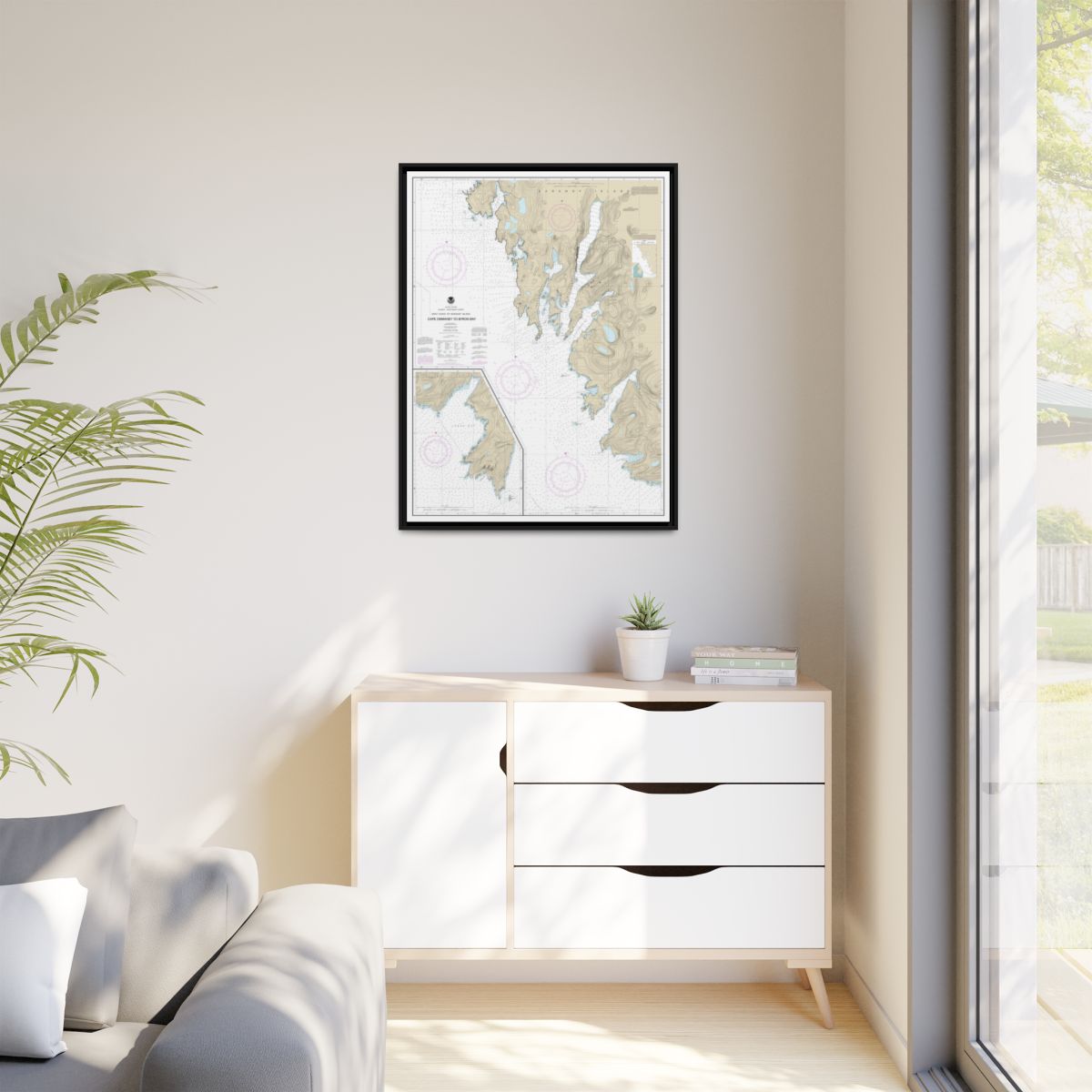 Chart 17330 West Coast of Baranof Island Cape Ommaney to Byron Bay - NOAA Nautical Chart Floating Frame Canvas | 24" x 32" | 30" x 40" - Black context-1