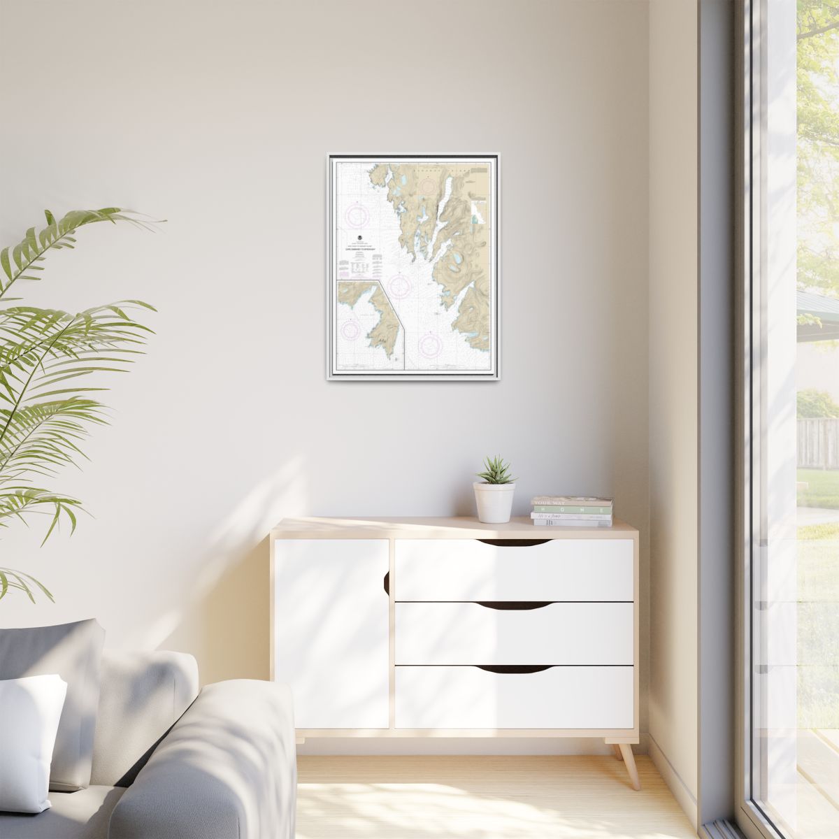 Chart 17330 West Coast of Baranof Island Cape Ommaney to Byron Bay - NOAA Nautical Chart Floating Frame Canvas | 24" x 32" | 30" x 40" - White context-1