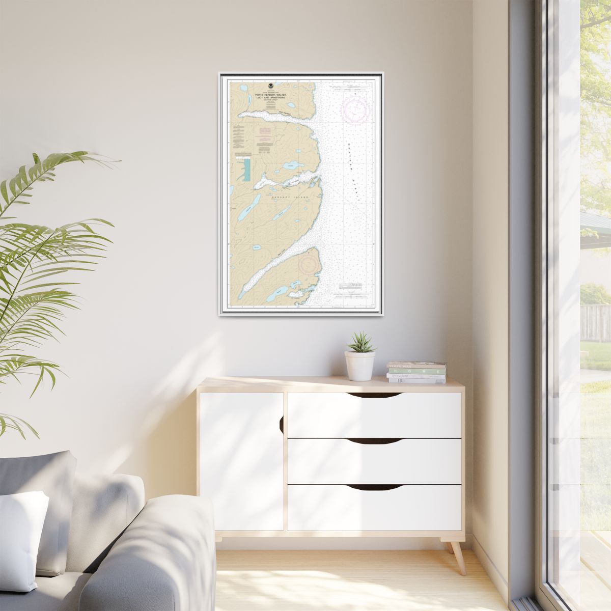 Chart 17333 Ports Herbert, Walter, Lucy and Armstrong - NOAA Nautical Chart Floating Frame Canvas | 20" x 30" | 24" x 36" | 32" x 48" - White context-1