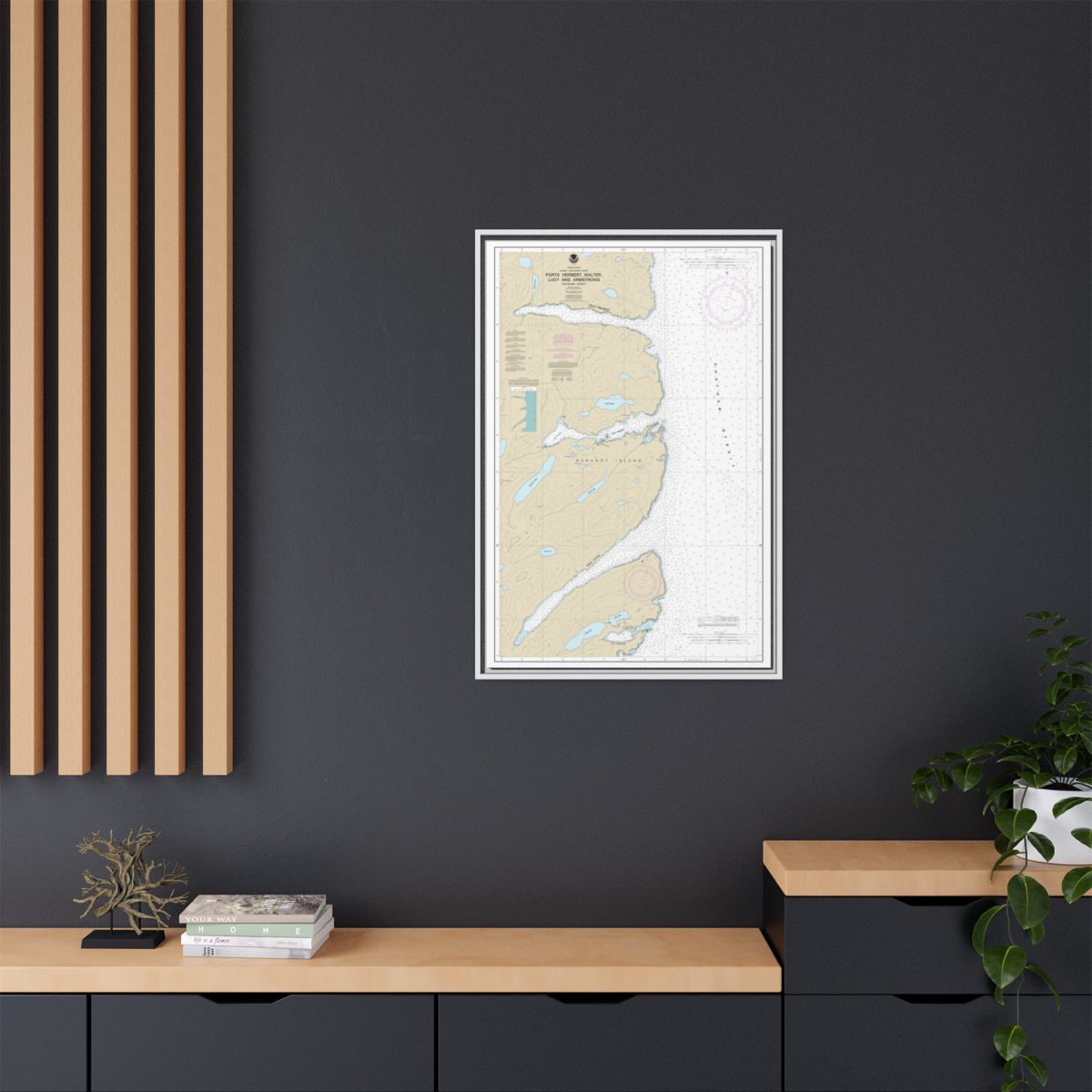 Chart 17333 Ports Herbert, Walter, Lucy and Armstrong - NOAA Nautical Chart Floating Frame Canvas | 20" x 30" | 24" x 36" | 32" x 48" - White context-2