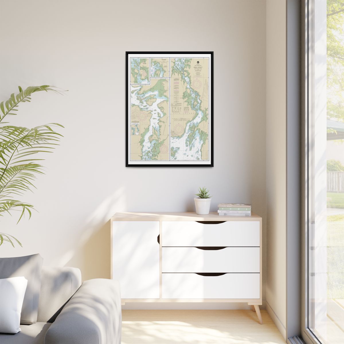 Chart 17372 Keku Strait-Monte Carlo Island to Entrance Island;The Summit;Devils Elbow - NOAA Nautical Chart Floating Frame Canvas | 24" x 32" | 30" x 40" - Black context-1