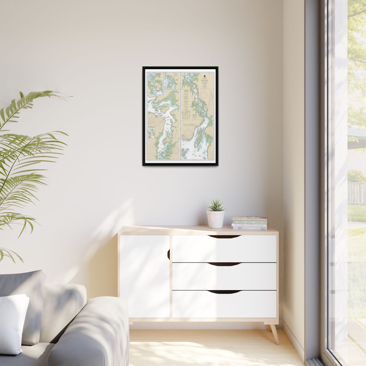 Chart 17372 Keku Strait-Monte Carlo Island to Entrance Island;The Summit;Devils Elbow - NOAA Nautical Chart Floating Frame Canvas | 24" x 32" | 30" x 40" - Black context-1