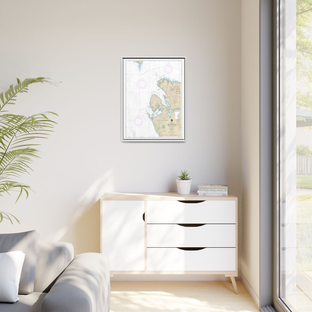 Chart 17378 Port Protection, Prince of Wales Island - NOAA Nautical Chart Floating Frame Canvas | 24" x 32" | 30" x 40" - White context-1