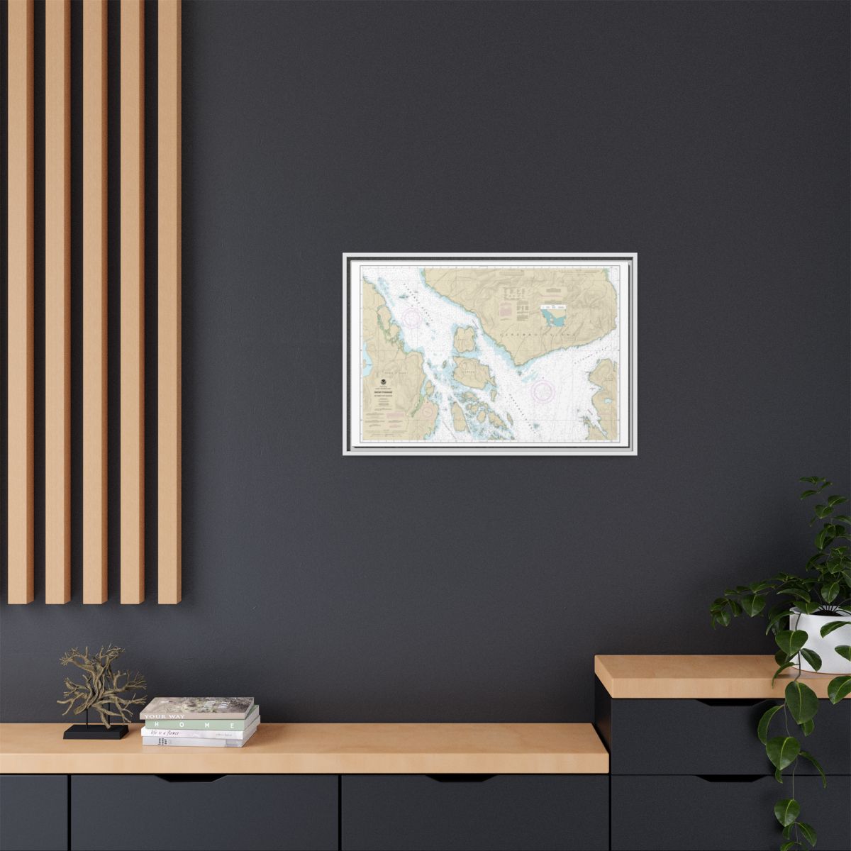 Chart 17383 Snow Passage, Alaska - NOAA Nautical Chart Floating Frame Canvas | 30" x 20" | 36" x 24" | 48" x 32" - White context-2