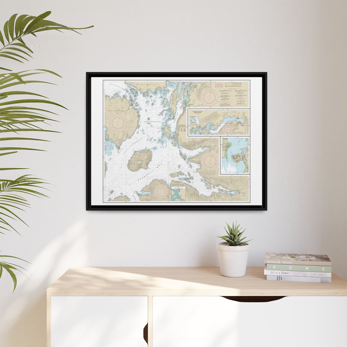 Chart 17405 Ulloa Channel to San Christoval Channel;North Entrance, Big Salt Lake;Shelter Cove, Craig - NOAA Nautical Chart Floating Frame Canvas | 32" x 24" | 40" x 30" - Black context-1