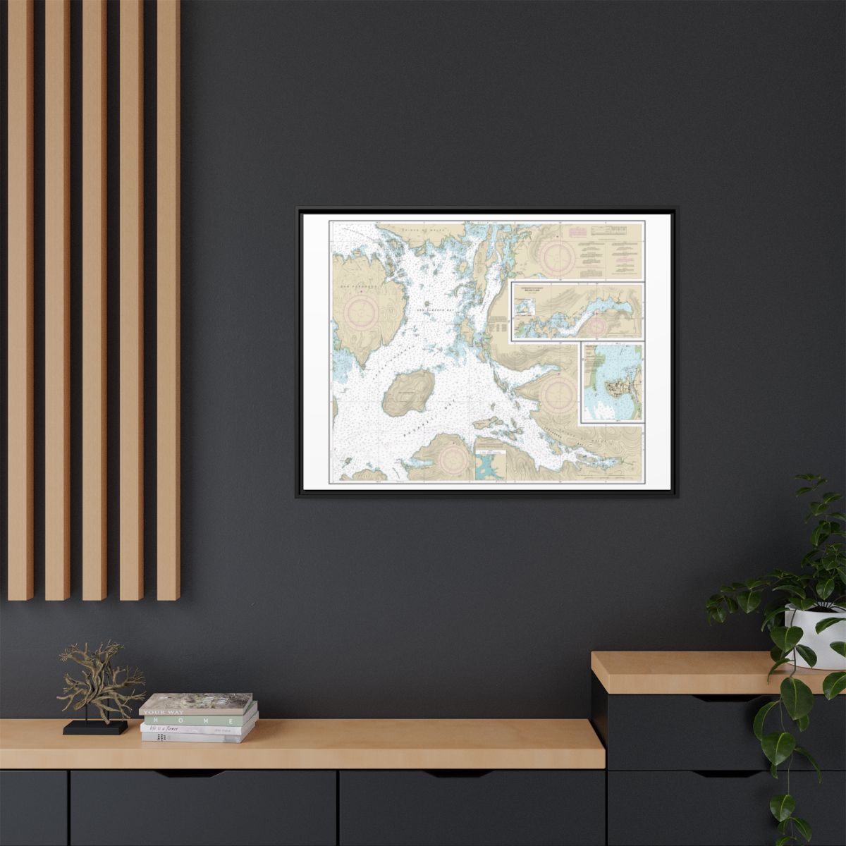 Chart 17405 Ulloa Channel to San Christoval Channel;North Entrance, Big Salt Lake;Shelter Cove, Craig - NOAA Nautical Chart Floating Frame Canvas | 32" x 24" | 40" x 30" - Black context-2