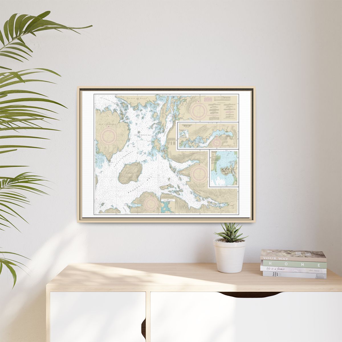 Chart 17405 Ulloa Channel to San Christoval Channel;North Entrance, Big Salt Lake;Shelter Cove, Craig - NOAA Nautical Chart Floating Frame Canvas | 32" x 24" | 40" x 30" - Natural context-1