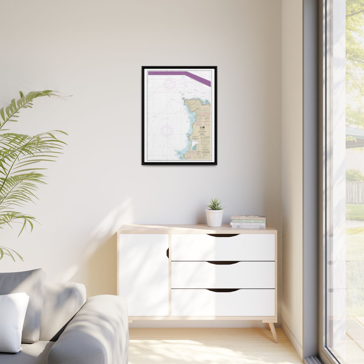 Chart 18485 Cape Flattery - NOAA Nautical Chart Floating Frame Canvas | 24" x 32" | 30" x 40" - Black context-1