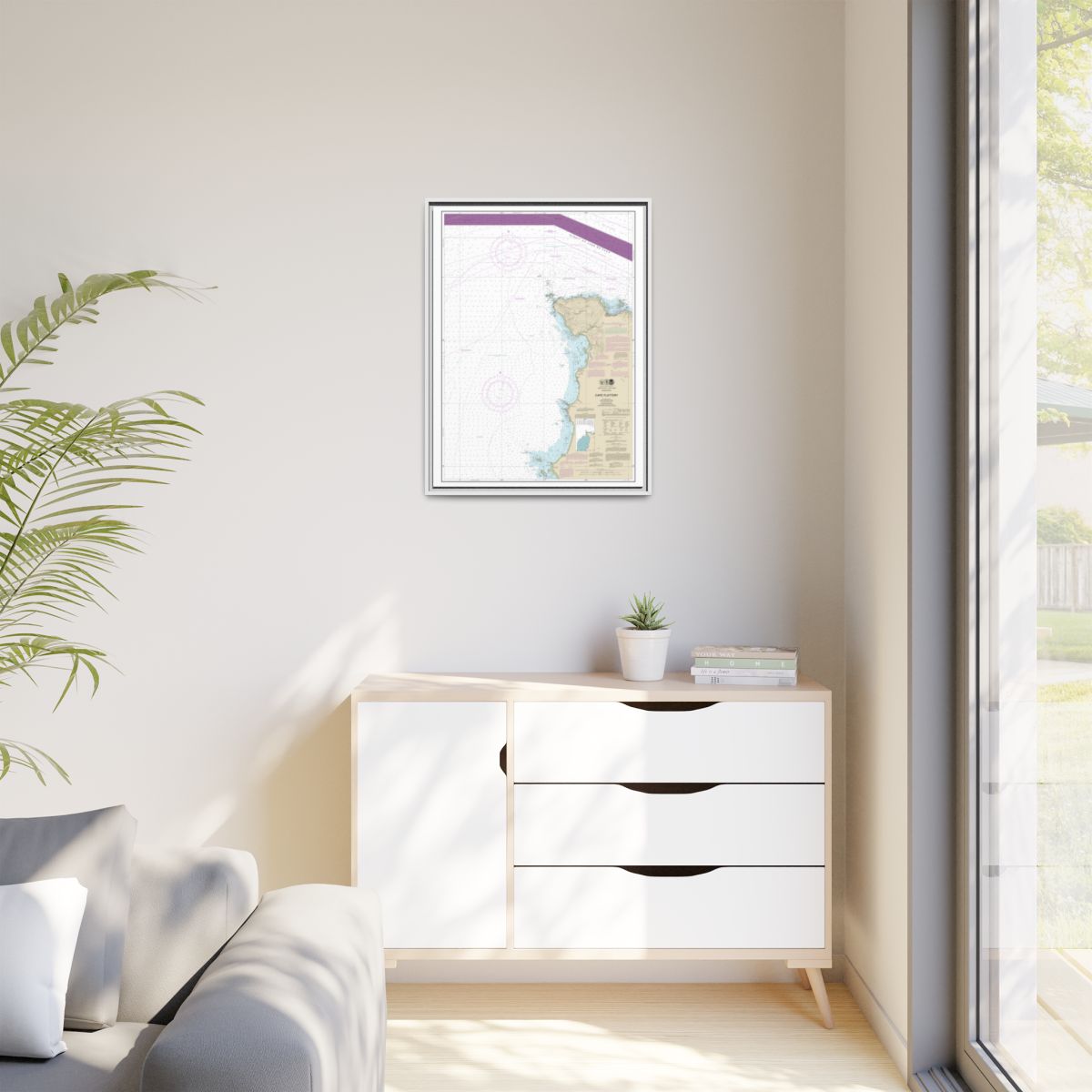 Chart 18485 Cape Flattery - NOAA Nautical Chart Floating Frame Canvas | 24" x 32" | 30" x 40" - White context-1
