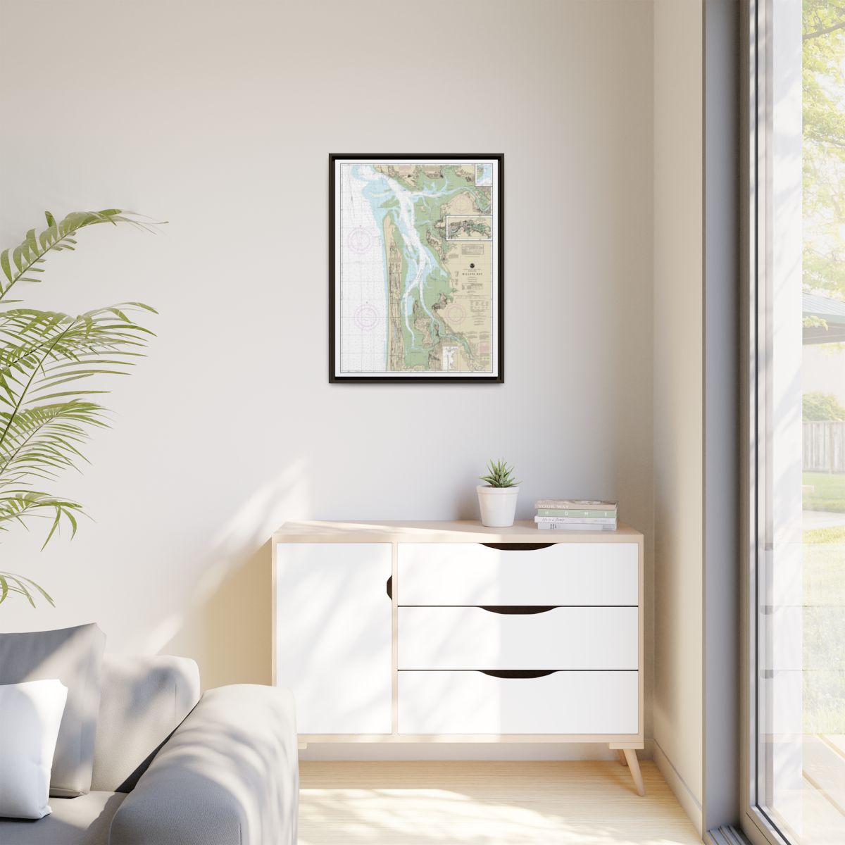 Chart 18504 Willapa Bay;Toke Pt. - NOAA Nautical Chart Floating Frame Canvas | 24" x 32" | 30" x 40" - Espresso context-1