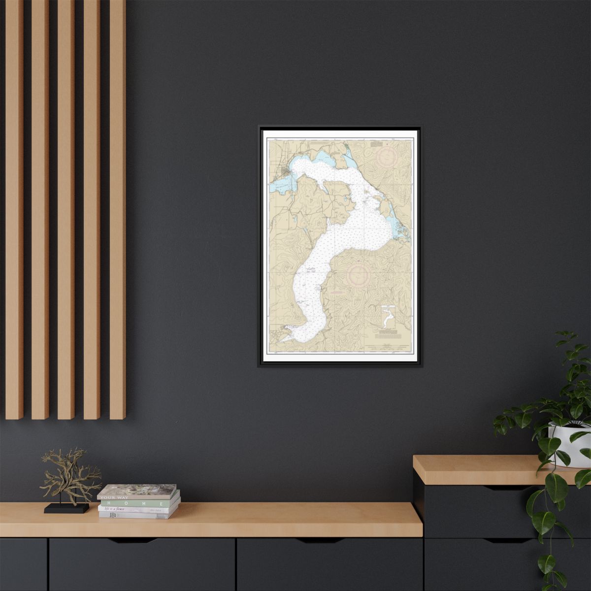 Chart 18554 Lake Pend Oreille - NOAA Nautical Chart Floating Frame Canvas | 20" x 30" | 24" x 36" | 32" x 48" - Black context-2
