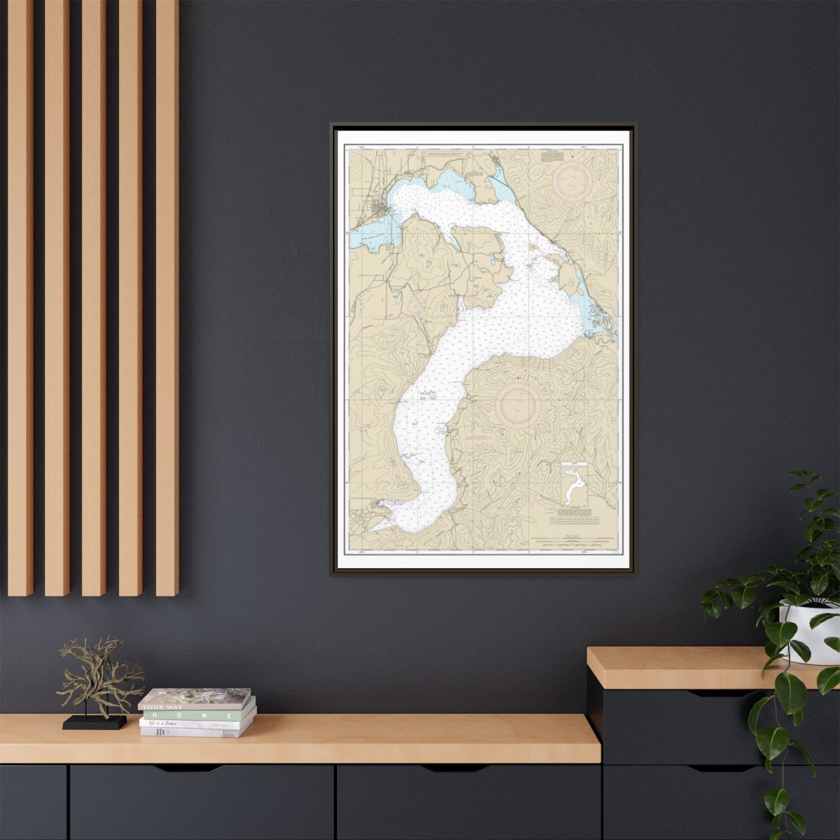 Chart 18554 Lake Pend Oreille - NOAA Nautical Chart Floating Frame Canvas | 20" x 30" | 24" x 36" | 32" x 48" - Espresso context-2