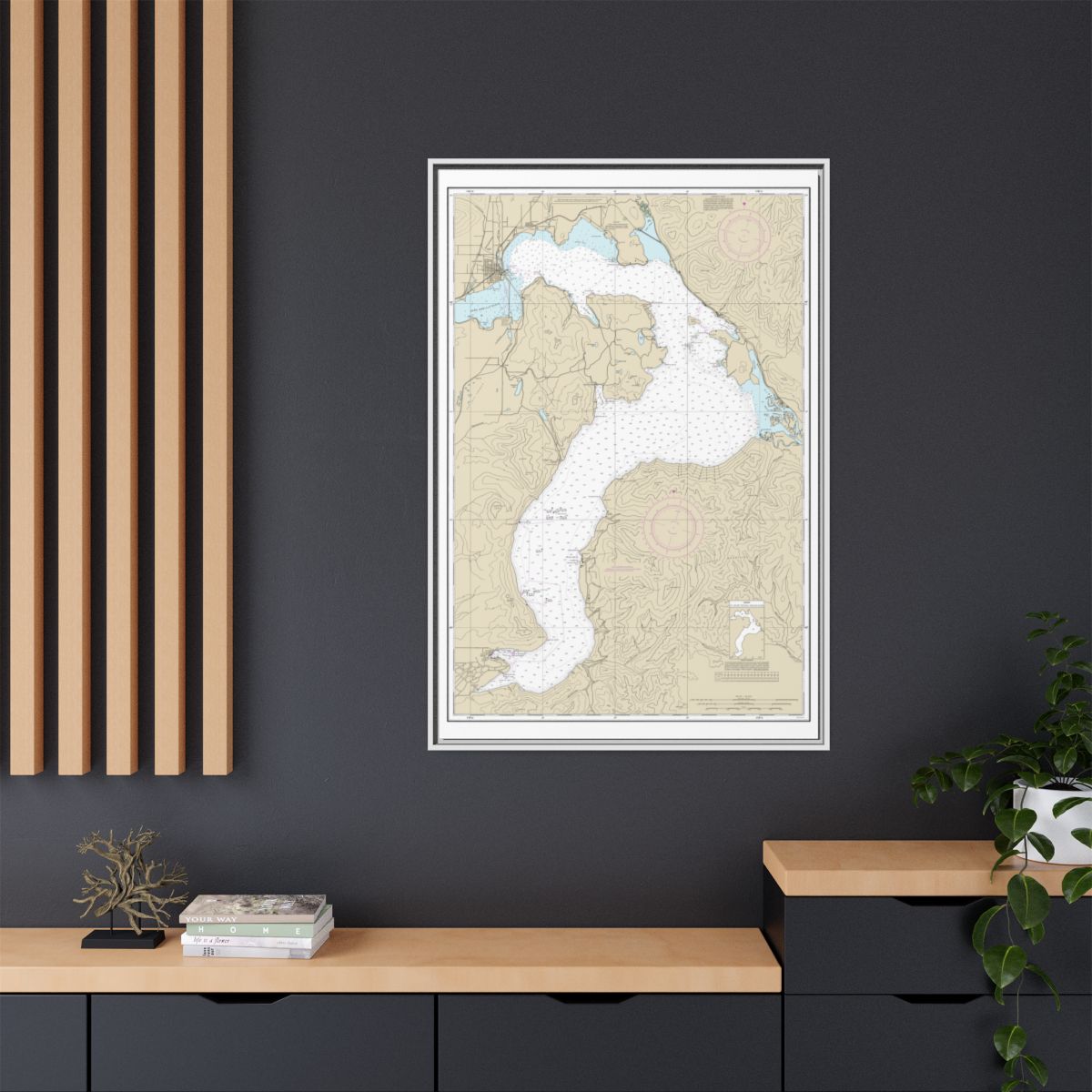 Chart 18554 Lake Pend Oreille - NOAA Nautical Chart Floating Frame Canvas | 20" x 30" | 24" x 36" | 32" x 48" - White context-2