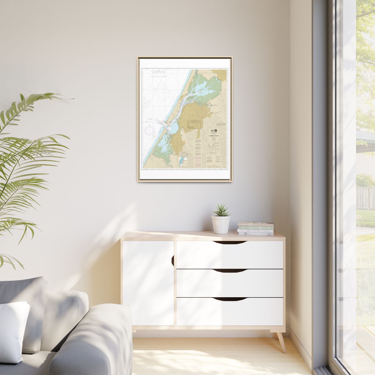 Chart 18622 Humboldt Bay - NOAA Nautical Chart Floating Frame Canvas | 24" x 32" | 30" x 40" - Natural context-1