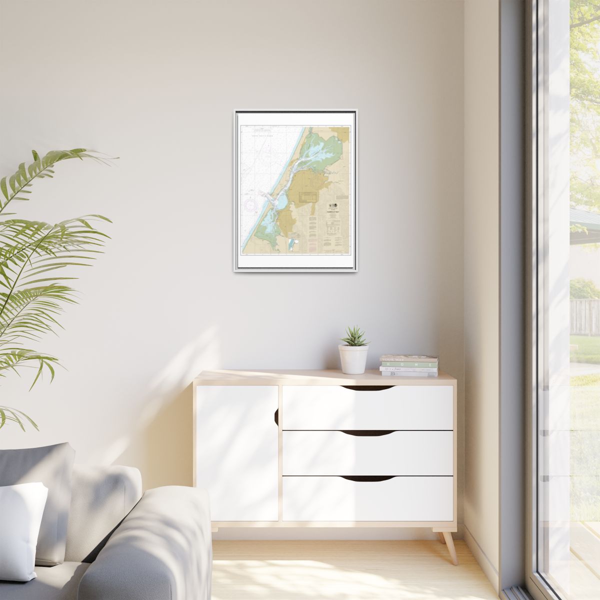 Chart 18622 Humboldt Bay - NOAA Nautical Chart Floating Frame Canvas | 24" x 32" | 30" x 40" - White context-1