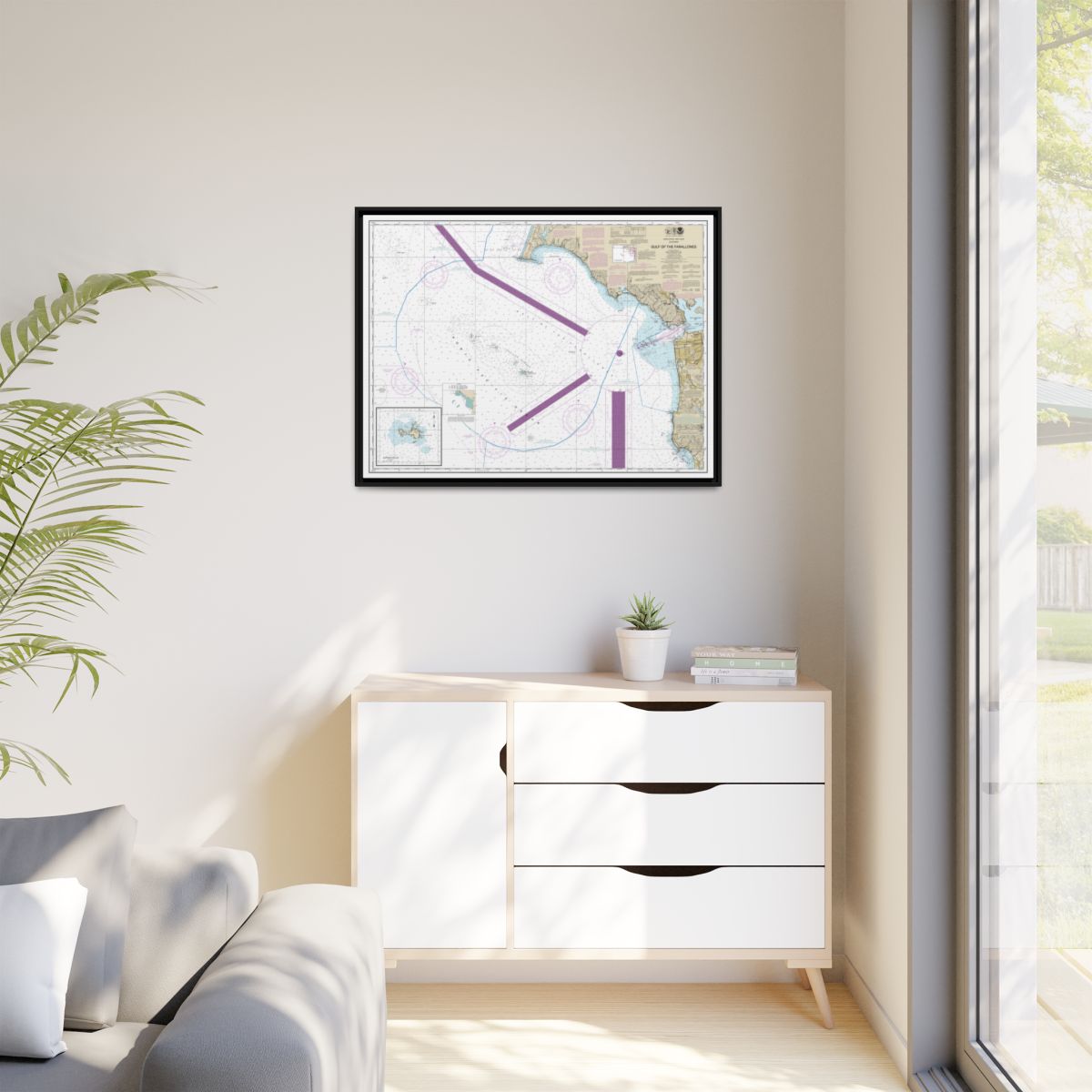 Chart 18645 Gulf of the Farallones;Southeast Farallon - NOAA Nautical Chart Floating Frame Canvas | 32" x 24" | 40" x 30" - Black context-1