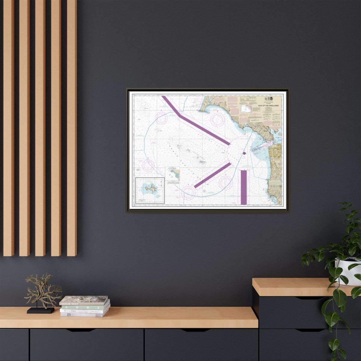 Chart 18645 Gulf of the Farallones;Southeast Farallon - NOAA Nautical Chart Floating Frame Canvas | 32" x 24" | 40" x 30" - Espresso context-2