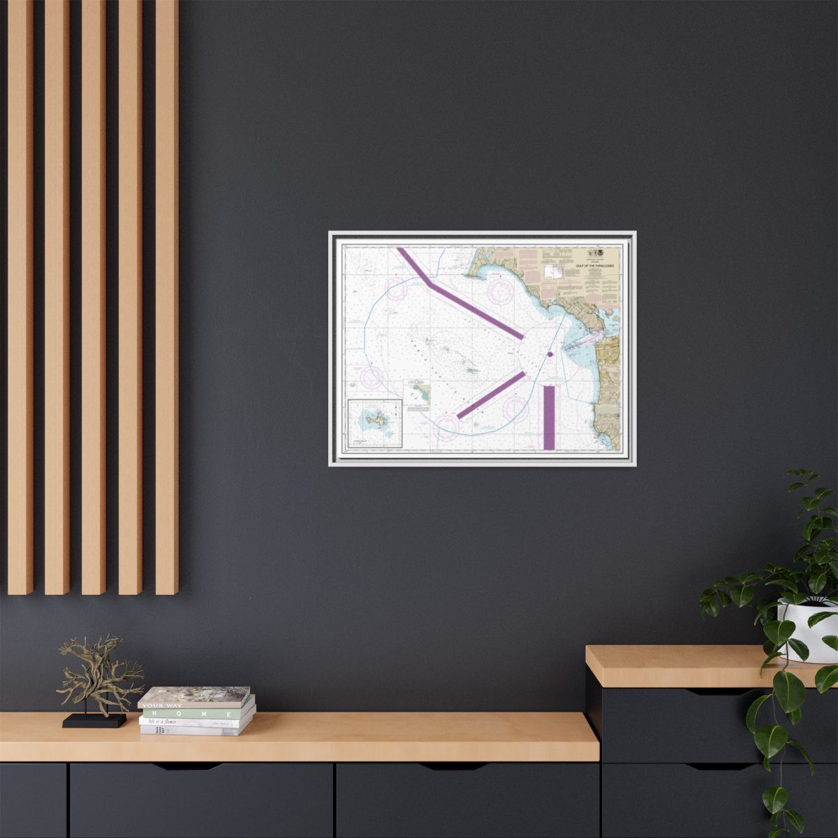 Chart 18645 Gulf of the Farallones;Southeast Farallon - NOAA Nautical Chart Floating Frame Canvas | 32" x 24" | 40" x 30" - White context-2
