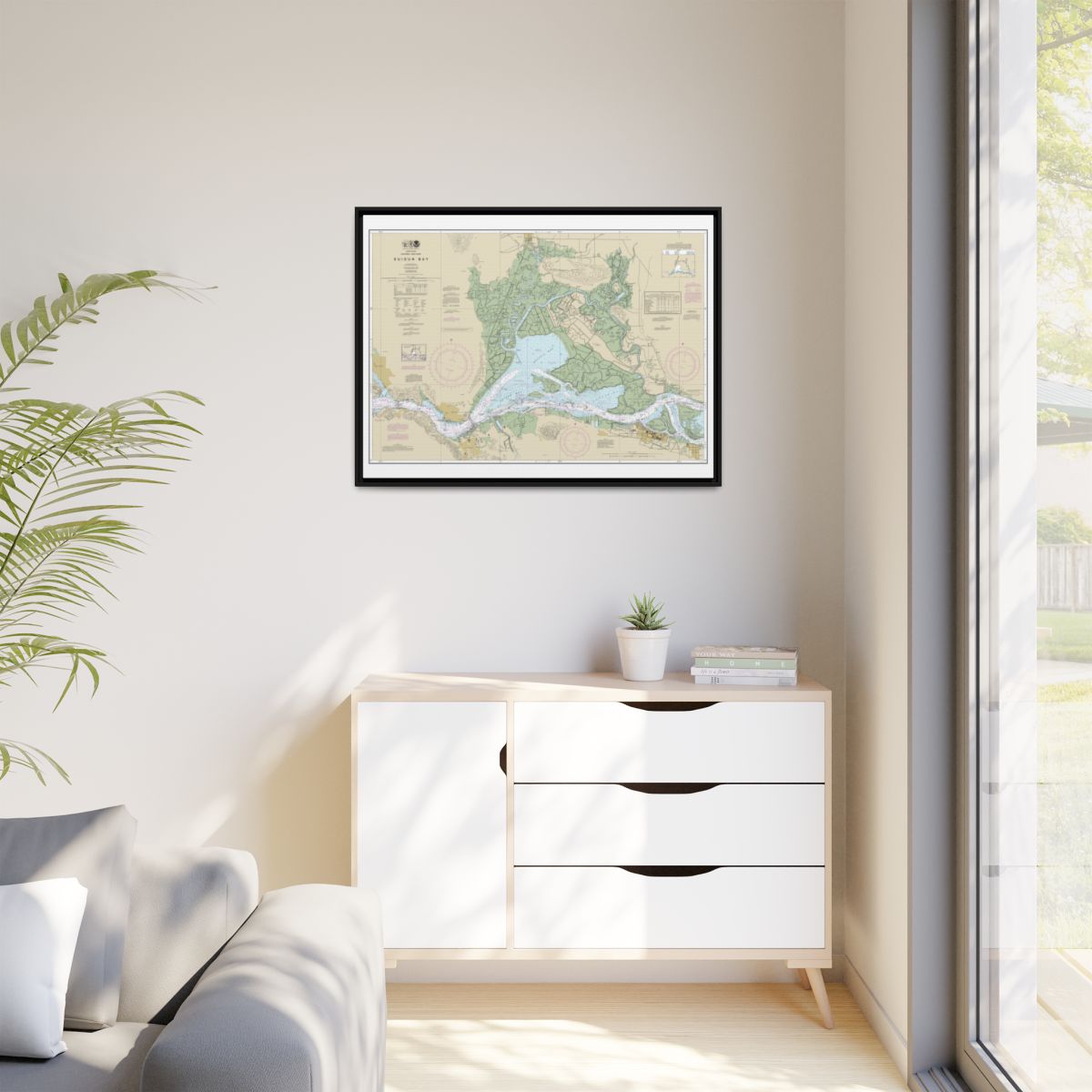 Chart 18656 Suisun Bay - NOAA Nautical Chart Floating Frame Canvas | 32" x 24" | 40" x 30" - Black context-1