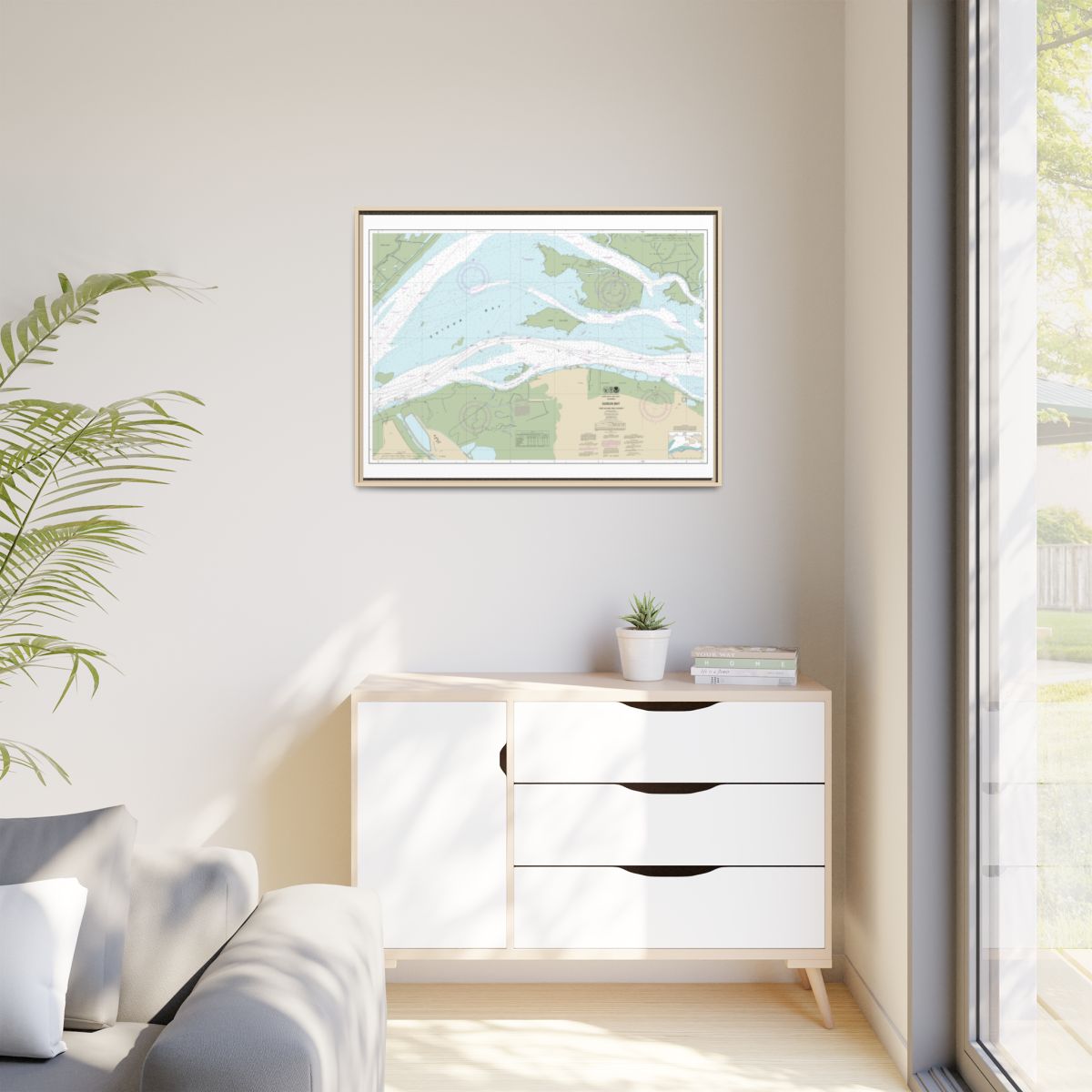Chart 18658 SUISUN BAY-Roe Island and vicinity - NOAA Nautical Chart Floating Frame Canvas | 32" x 24" | 40" x 30" - Natural context-1