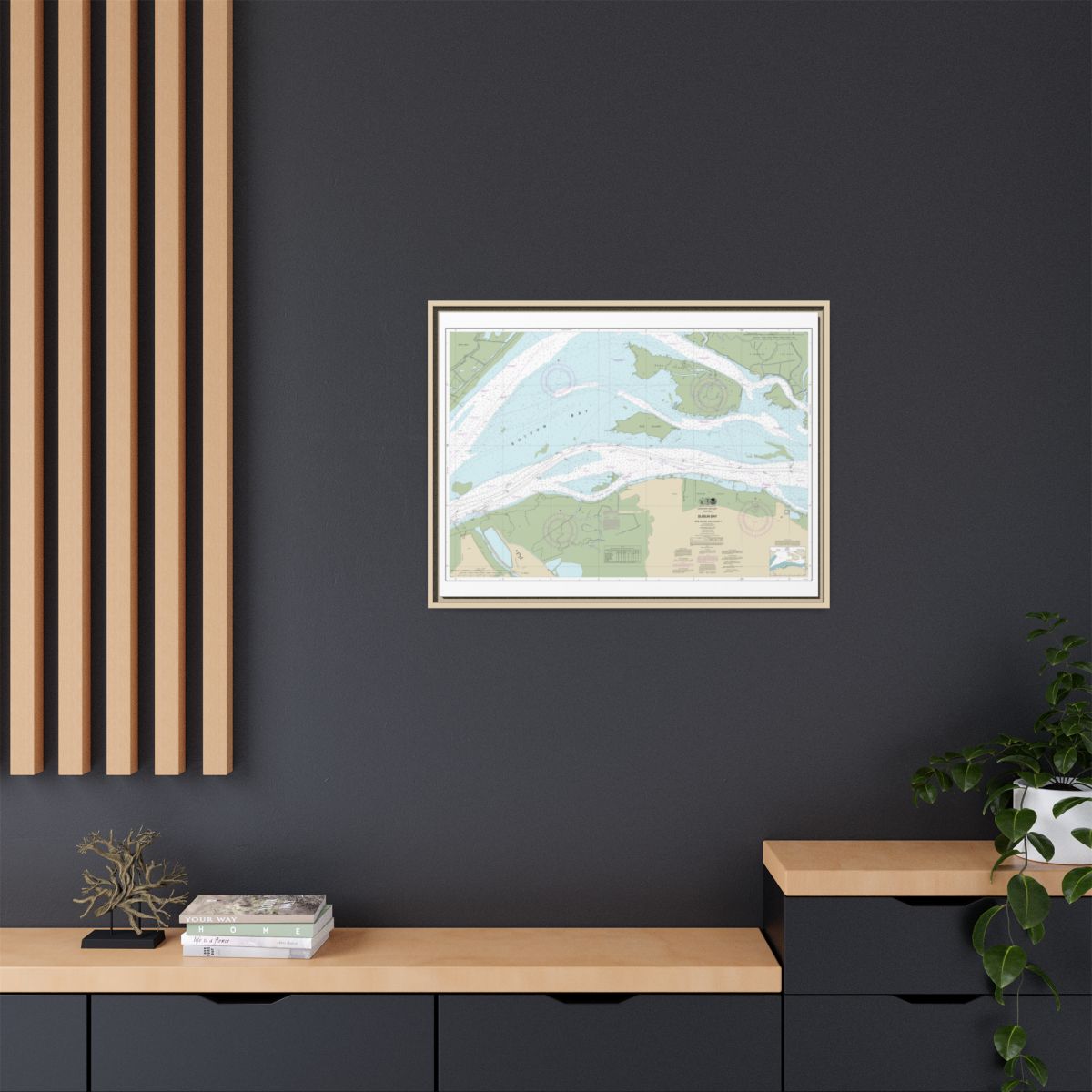 Chart 18658 SUISUN BAY-Roe Island and vicinity - NOAA Nautical Chart Floating Frame Canvas | 32" x 24" | 40" x 30" - Natural context-2
