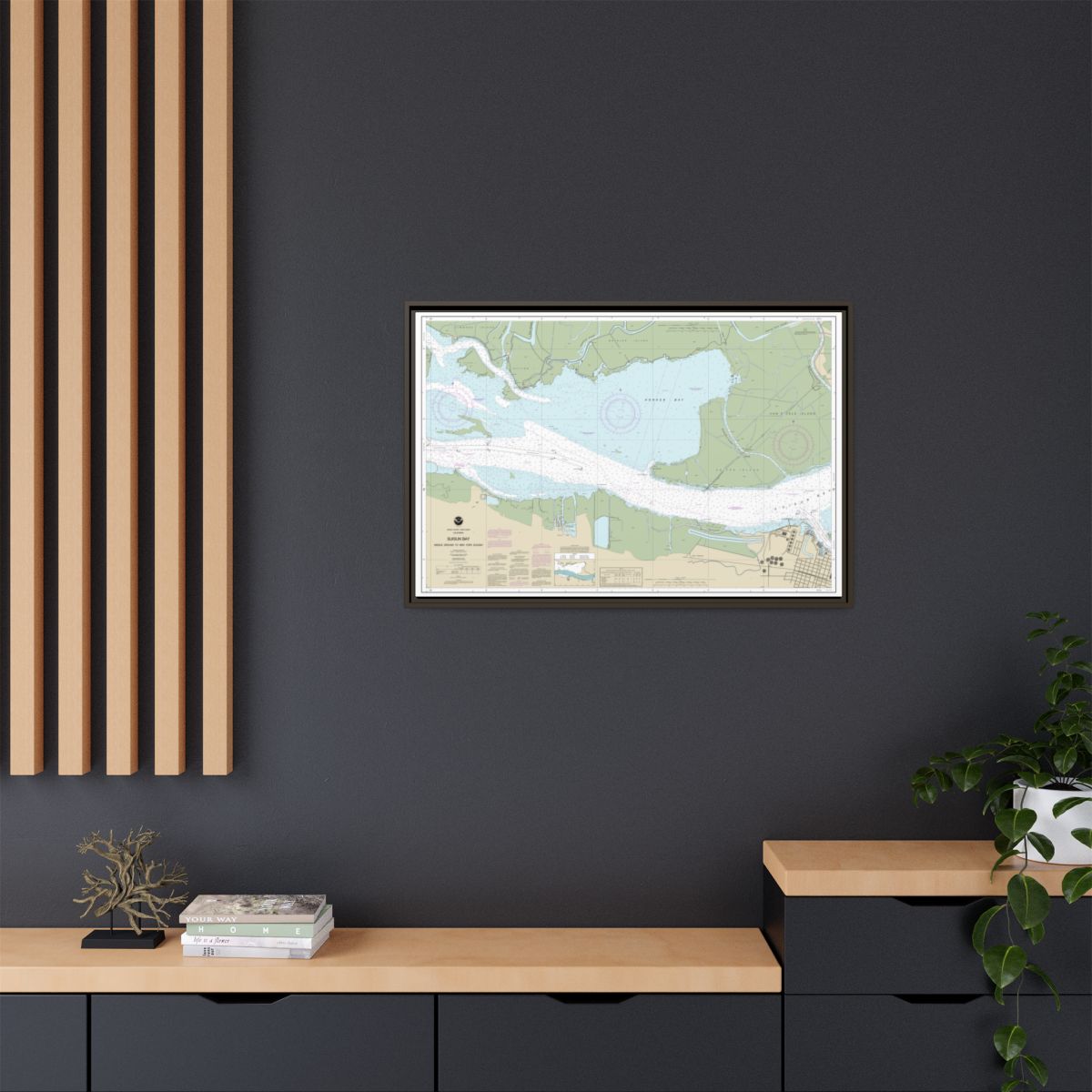 Chart 18666 Suisun Bay Middle Ground to New York Slough - NOAA Nautical Chart Floating Frame Canvas | 30" x 20" | 36" x 24" | 48" x 32" - Espresso context-2