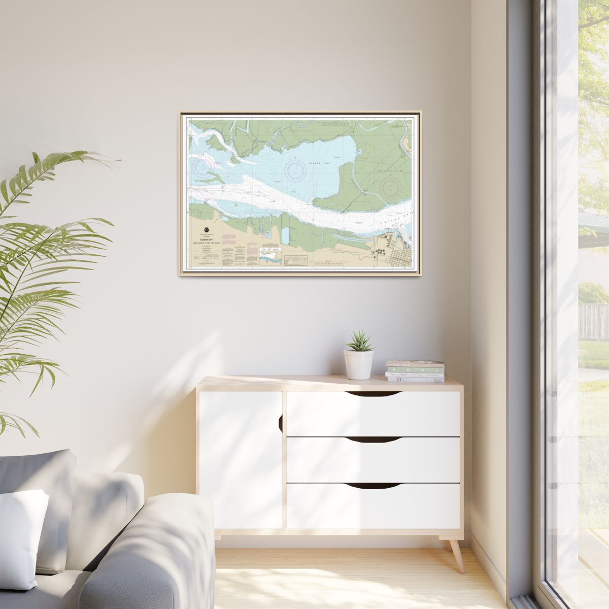 Chart 18666 Suisun Bay Middle Ground to New York Slough - NOAA Nautical Chart Floating Frame Canvas | 30" x 20" | 36" x 24" | 48" x 32" - Natural context-1