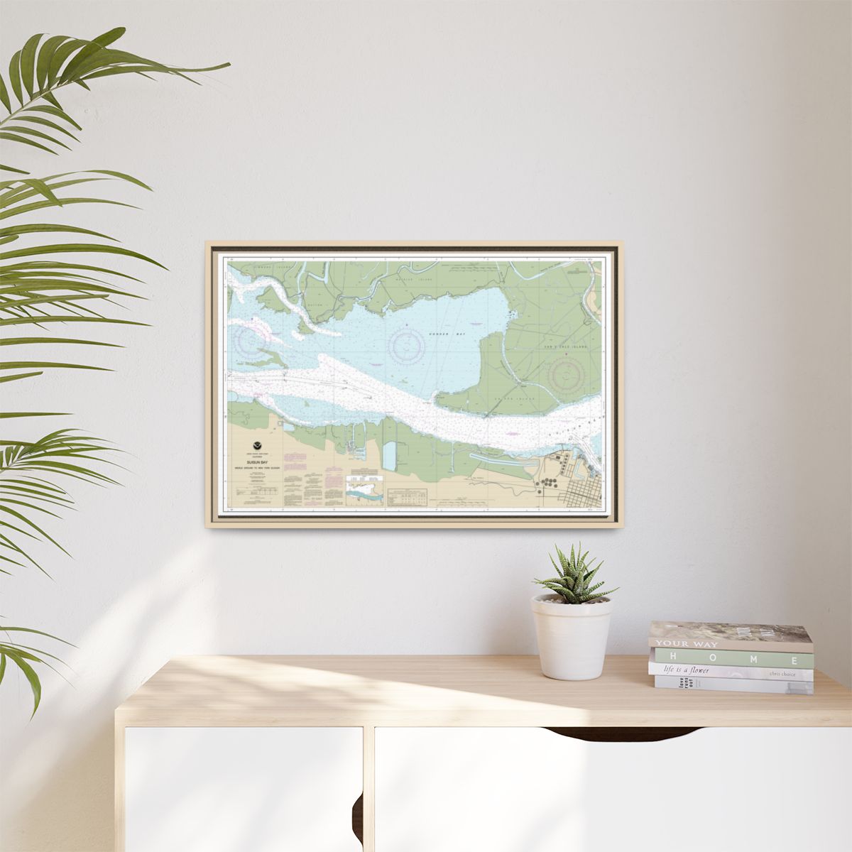Chart 18666 Suisun Bay Middle Ground to New York Slough - NOAA Nautical Chart Floating Frame Canvas | 30" x 20" | 36" x 24" | 48" x 32" - Natural context-1