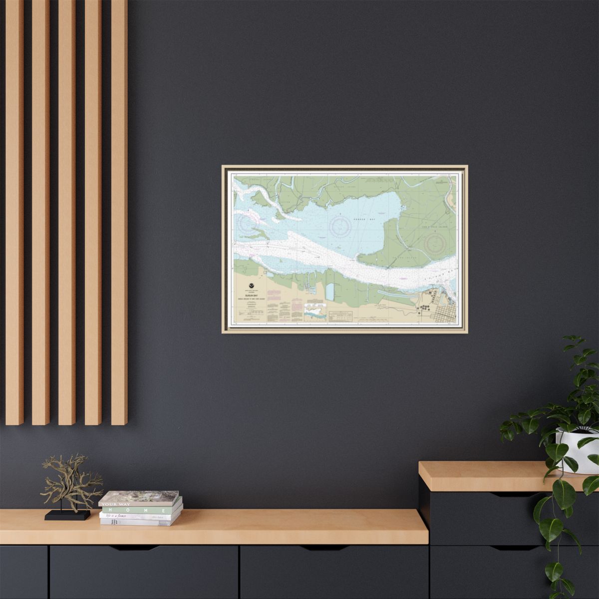 Chart 18666 Suisun Bay Middle Ground to New York Slough - NOAA Nautical Chart Floating Frame Canvas | 30" x 20" | 36" x 24" | 48" x 32" - Natural context-2