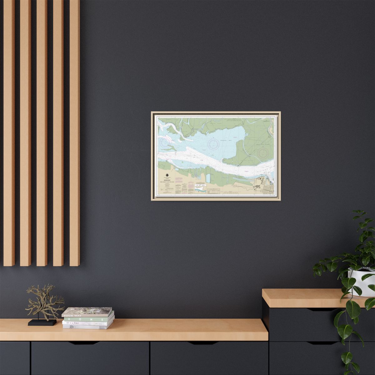 Chart 18666 Suisun Bay Middle Ground to New York Slough - NOAA Nautical Chart Floating Frame Canvas | 30" x 20" | 36" x 24" | 48" x 32" - Natural context-2