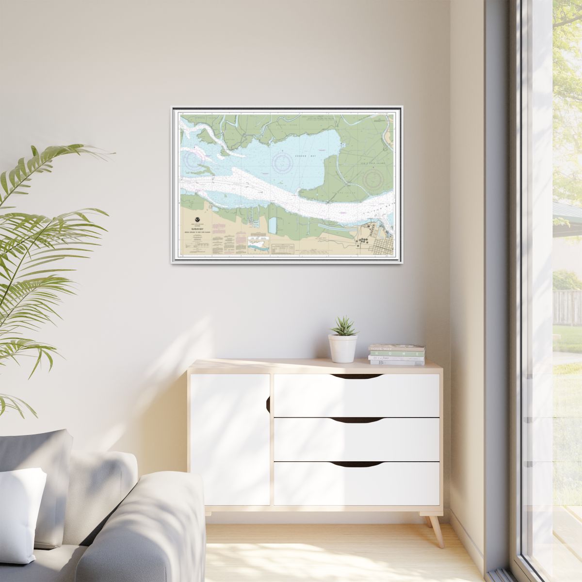 Chart 18666 Suisun Bay Middle Ground to New York Slough - NOAA Nautical Chart Floating Frame Canvas | 30" x 20" | 36" x 24" | 48" x 32" - White context-1