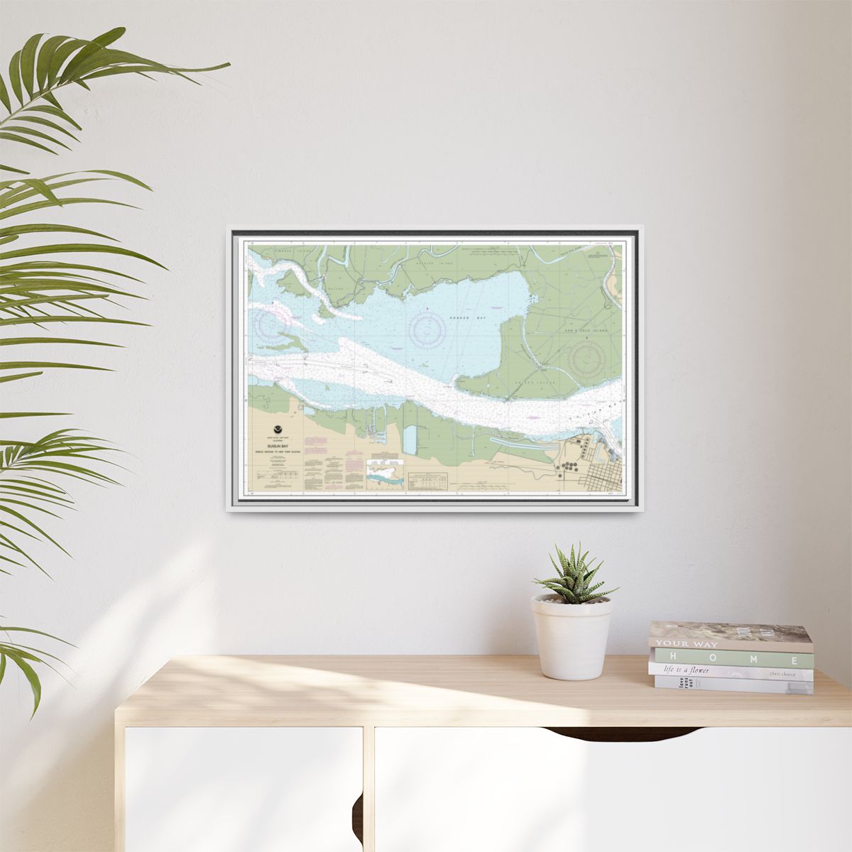 Chart 18666 Suisun Bay Middle Ground to New York Slough - NOAA Nautical Chart Floating Frame Canvas | 30" x 20" | 36" x 24" | 48" x 32" - White context-1