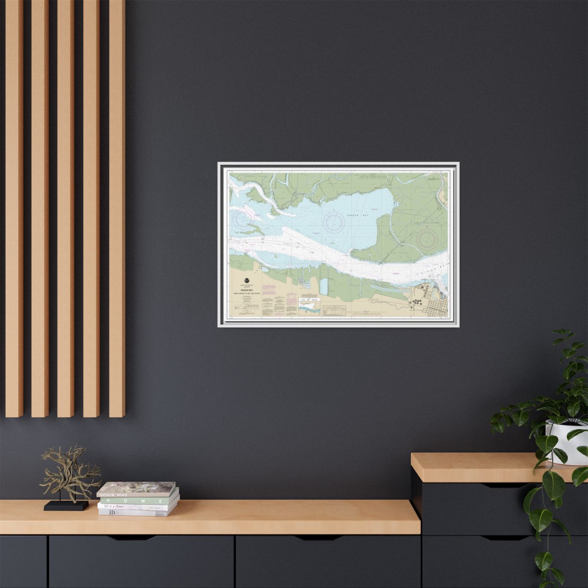Chart 18666 Suisun Bay Middle Ground to New York Slough - NOAA Nautical Chart Floating Frame Canvas | 30" x 20" | 36" x 24" | 48" x 32" - White context-2