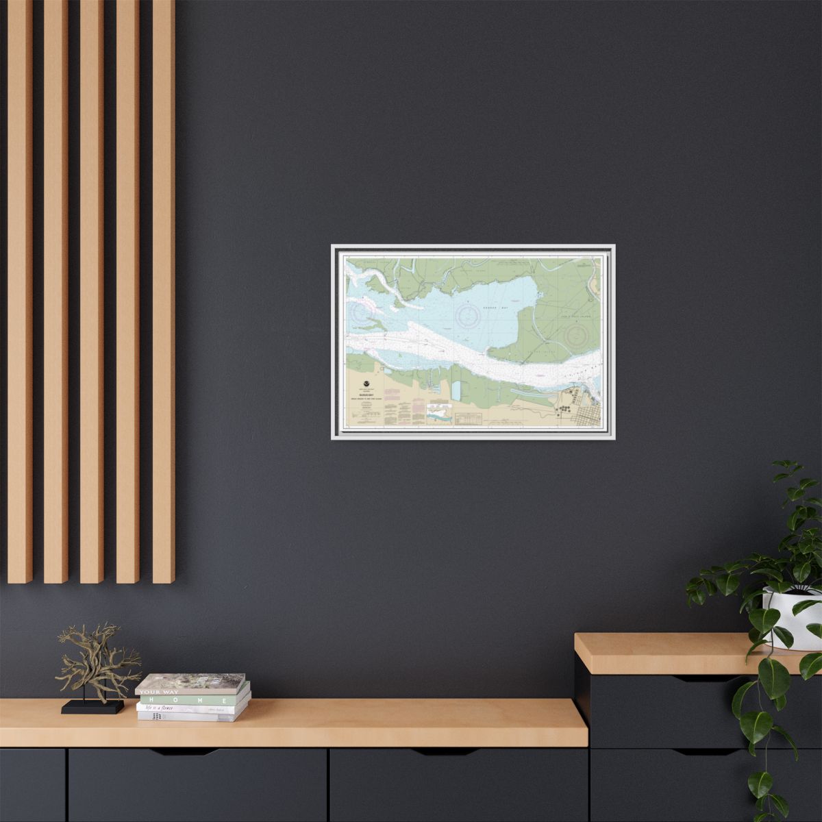 Chart 18666 Suisun Bay Middle Ground to New York Slough - NOAA Nautical Chart Floating Frame Canvas | 30" x 20" | 36" x 24" | 48" x 32" - White context-2