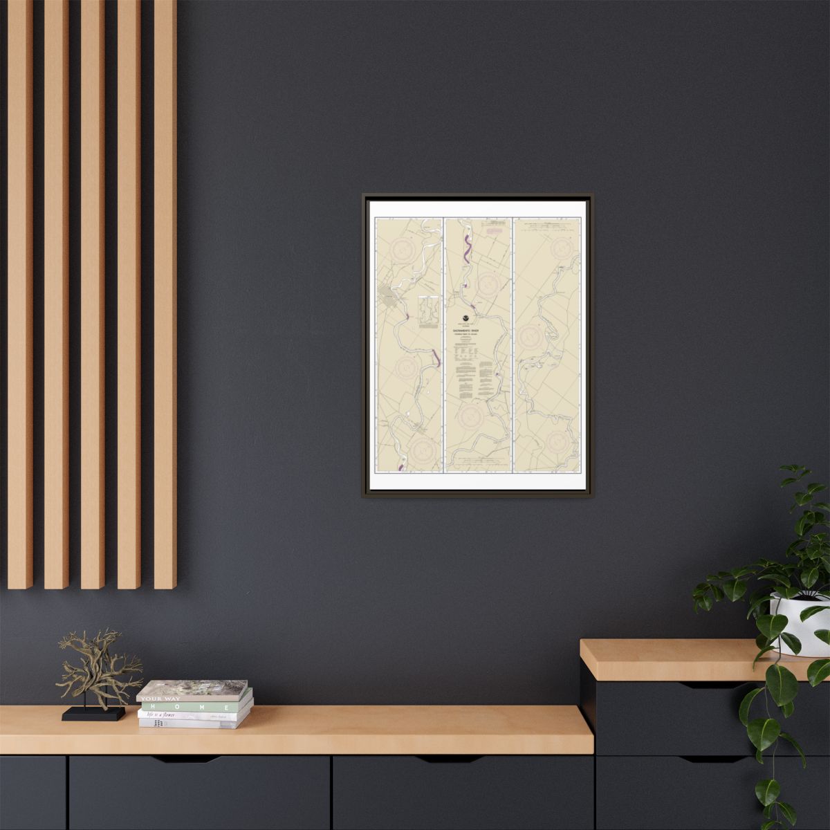Chart 18667 Sacramento River Fourmile Bend To Colusa - NOAA Nautical Chart Floating Frame Canvas | 24" x 32" | 30" x 40" - Espresso context-2