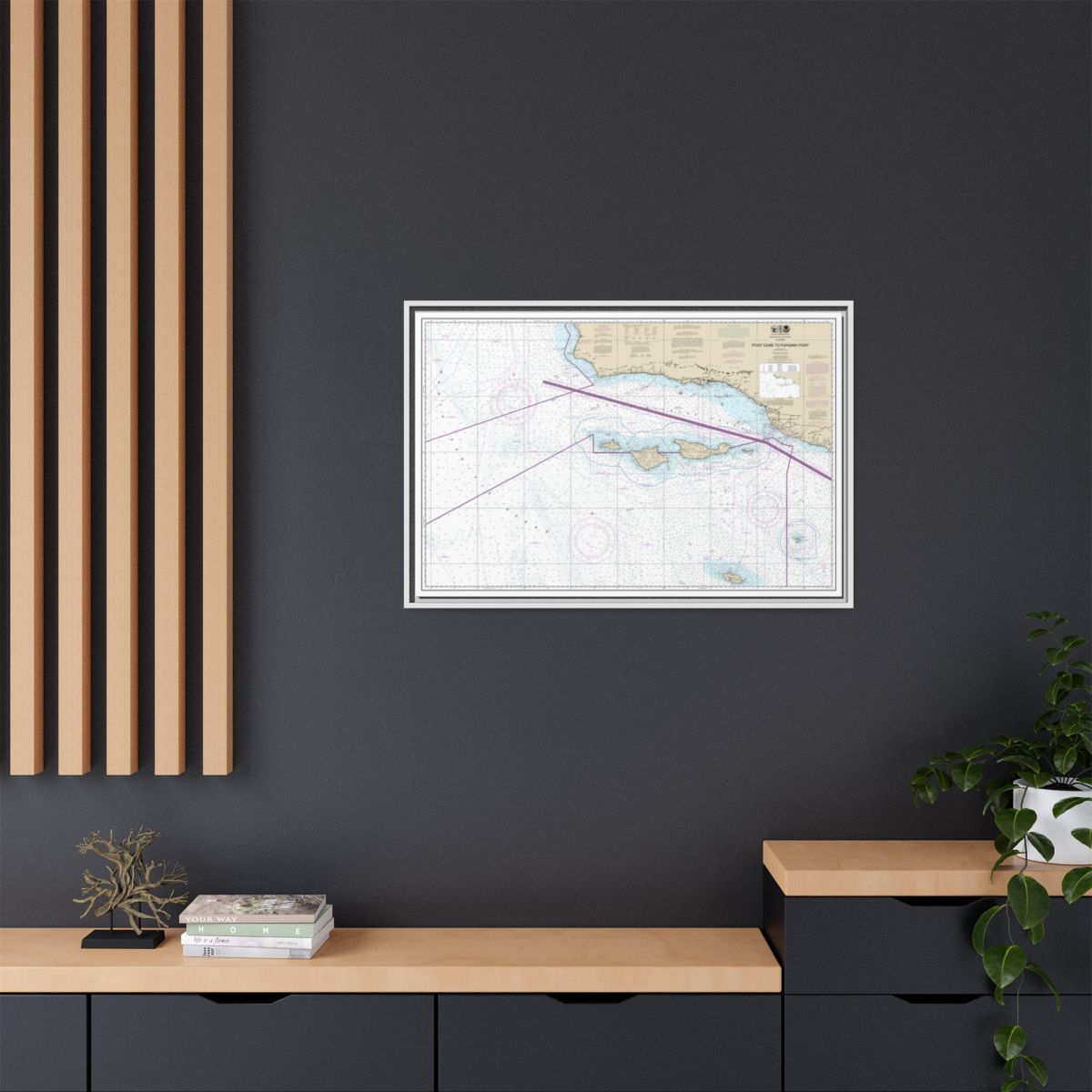 Chart 18720 Point Dume to Purisma Point - NOAA Nautical Chart Floating Frame Canvas | 30" x 20" | 36" x 24" | 48" x 32" - White context-2