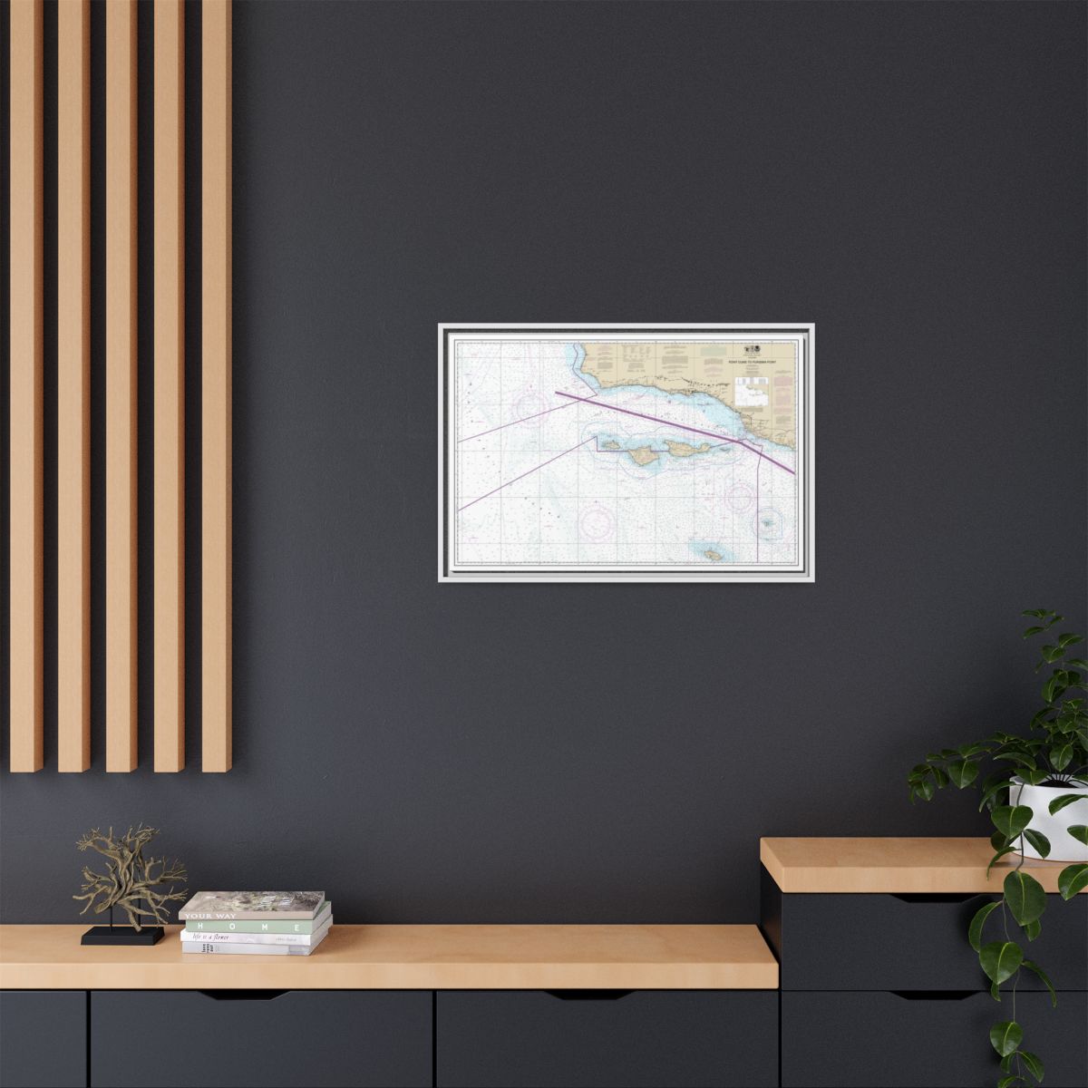 Chart 18720 Point Dume to Purisma Point - NOAA Nautical Chart Floating Frame Canvas | 30" x 20" | 36" x 24" | 48" x 32" - White context-2