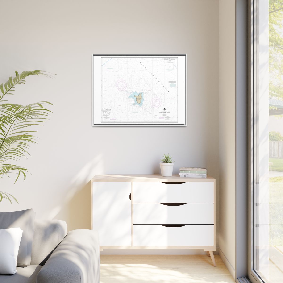 Chart 18756 Santa Barbara Island - NOAA Nautical Chart Floating Frame Canvas | 32" x 24" | 40" x 30" - White context-1
